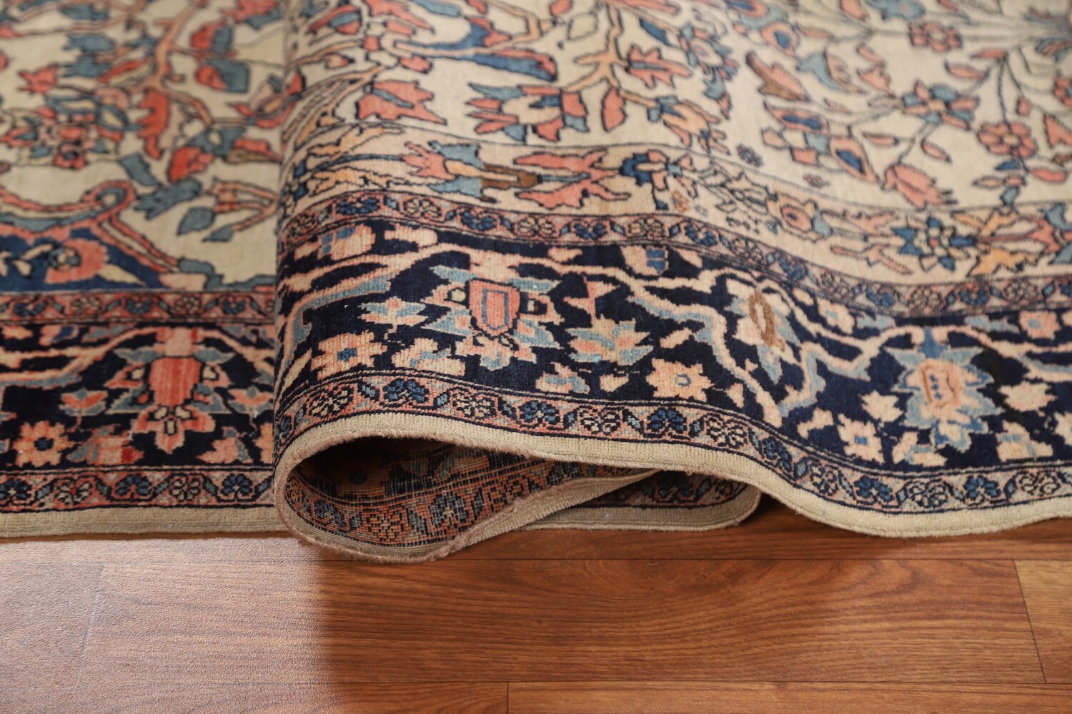 Antique Vegetable Dye Sarouk Farahan Persian Rug 4x6