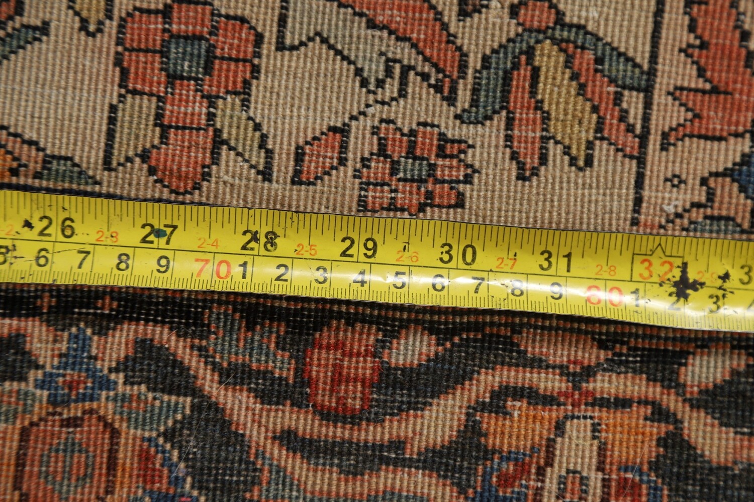 Antique Vegetable Dye Sarouk Farahan Persian Rug 4x6