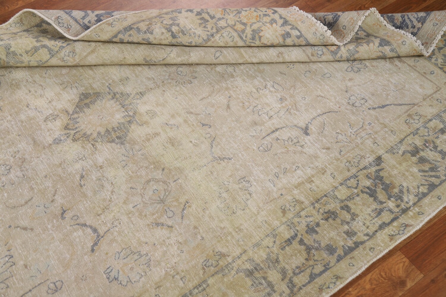 Antique Distressed Kerman Persian Area Rug 6x8
