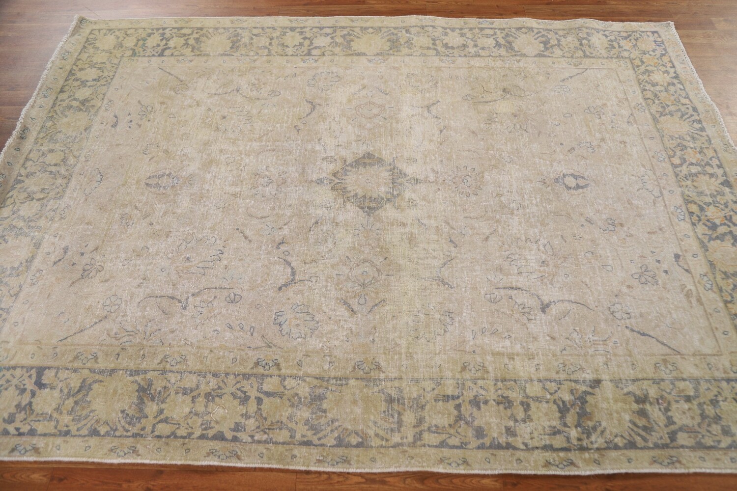 Antique Distressed Kerman Persian Area Rug 6x8
