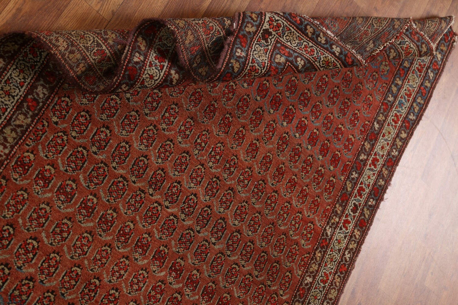 Pre-1900 Antique Vegetable Dye Malayer Persian Rug 3x6