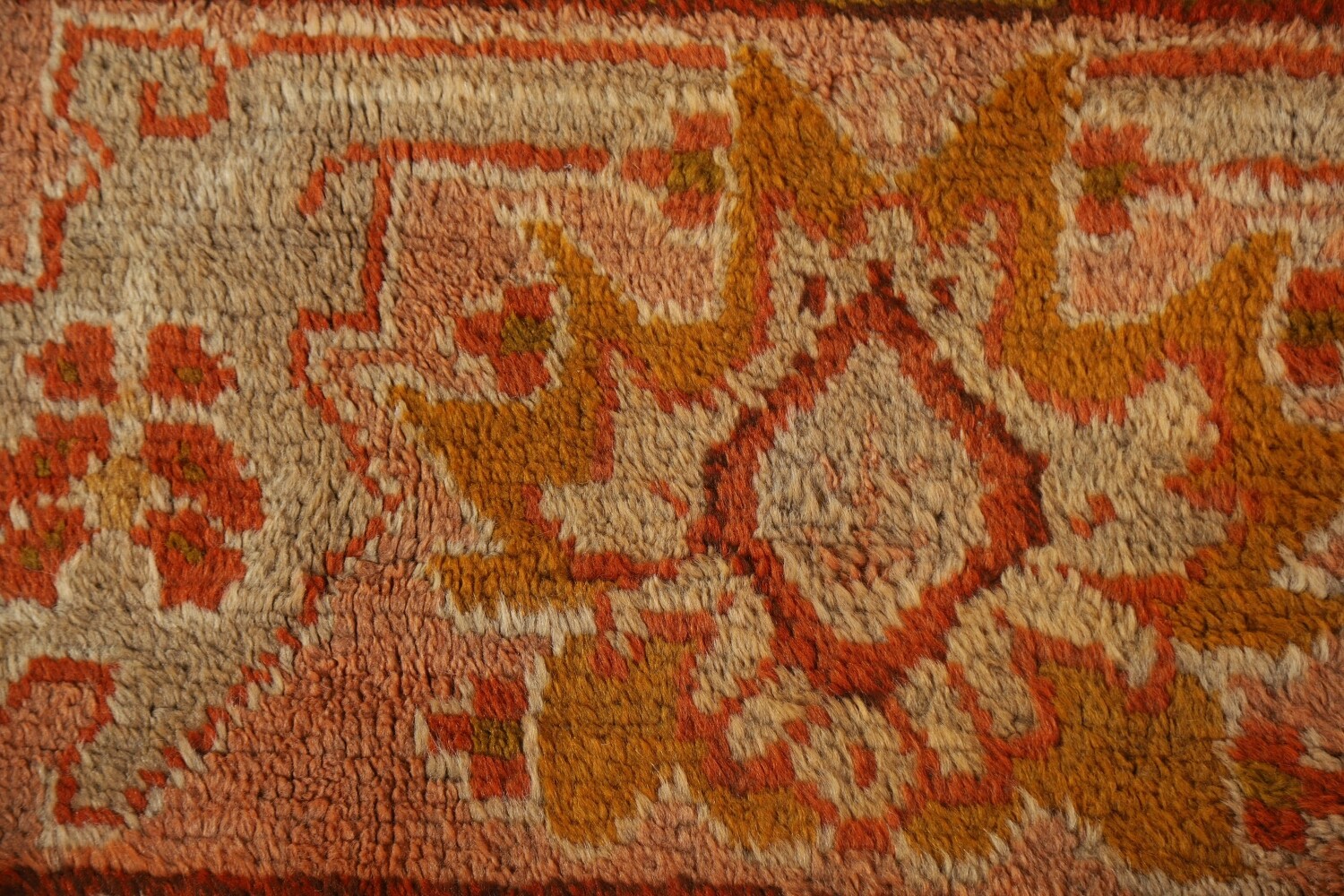 Pre-1900 Antique Vegetable Dye Oushak Turkish Rug 10x17