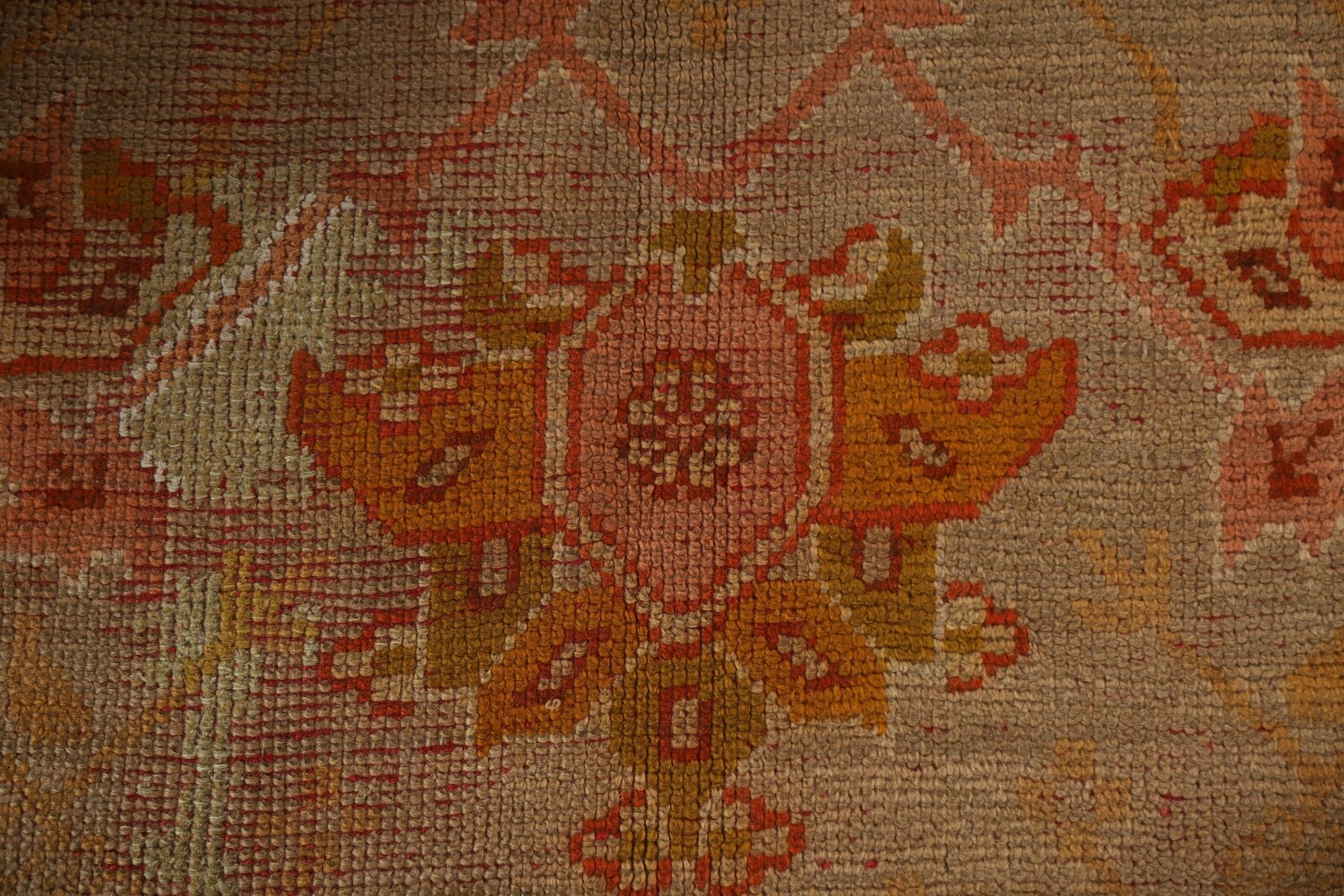Pre-1900 Antique Vegetable Dye Oushak Turkish Rug 10x17