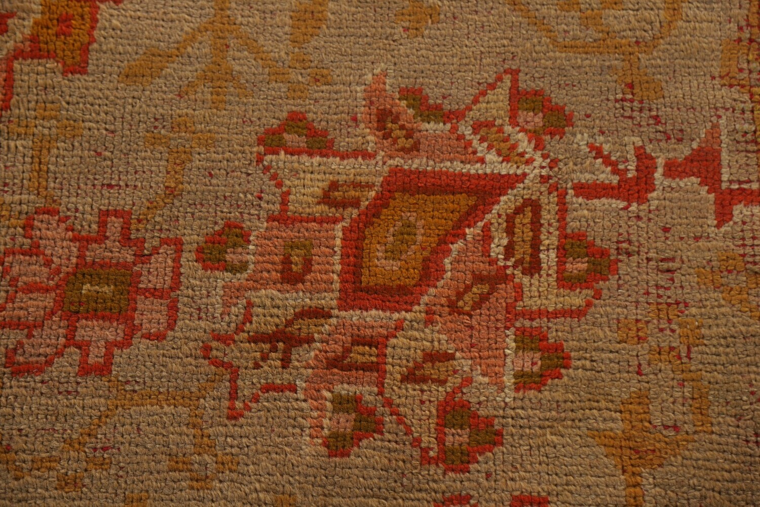 Pre-1900 Antique Vegetable Dye Oushak Turkish Rug 10x17