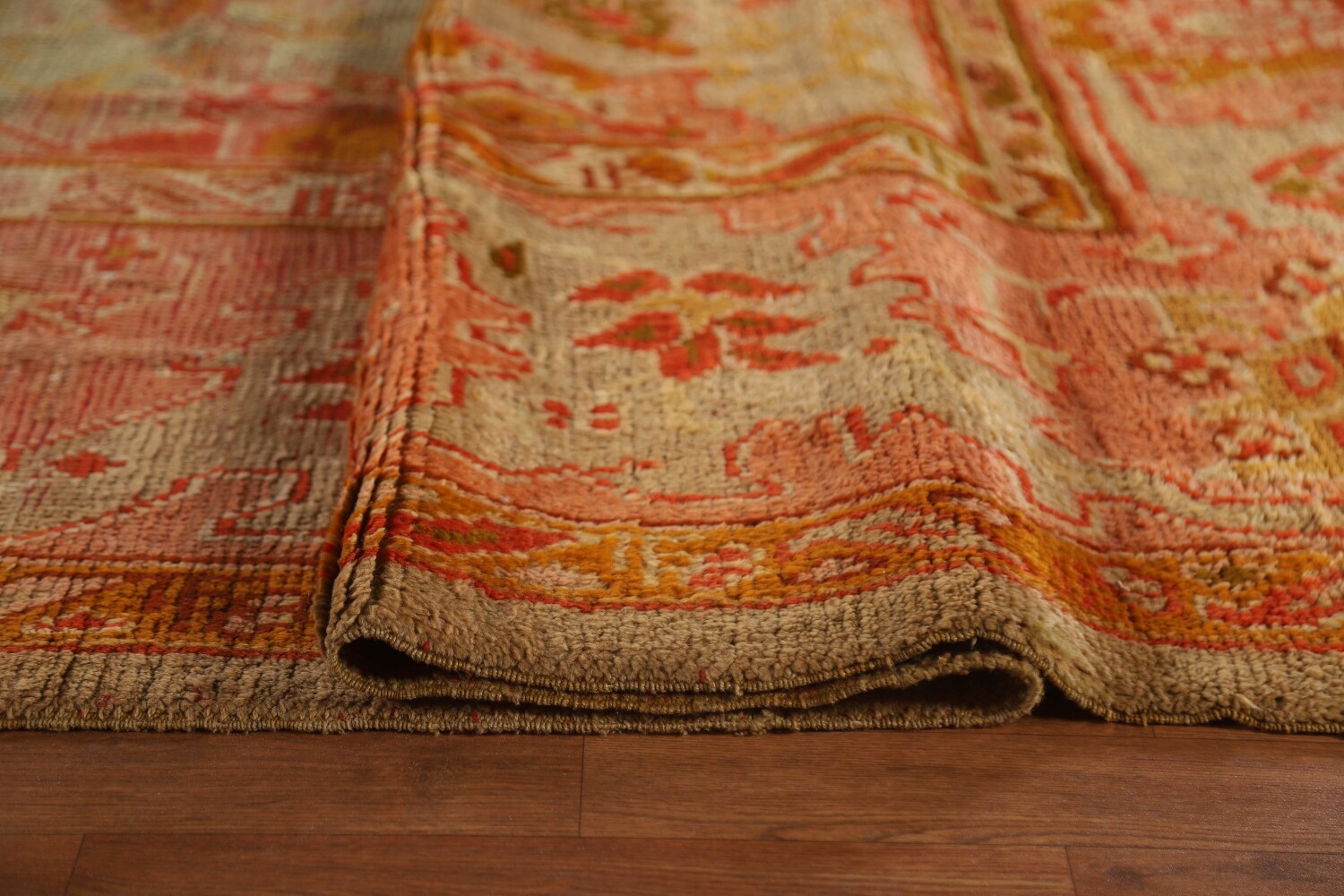 Pre-1900 Antique Vegetable Dye Oushak Turkish Rug 10x17