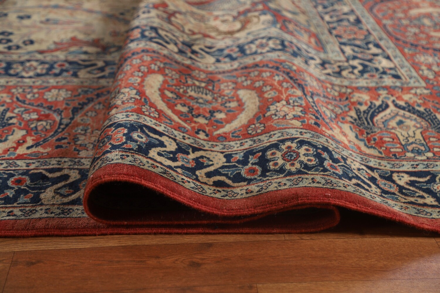 Pre-1900 Antique Vegetable Dye Tabriz Haj Jalili Persian Rug 13x20