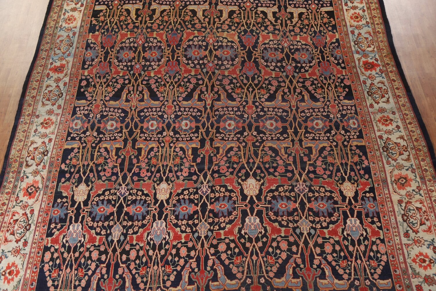 Pre-1900 Antique Vegetable Dye Bidjar Halvaei Persian Rug 12x19