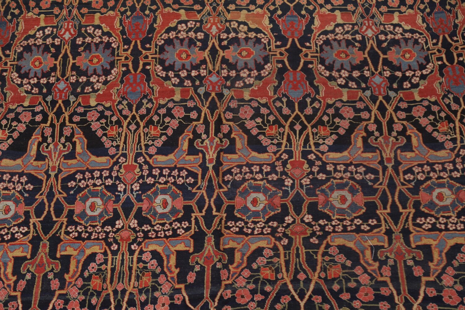 Pre-1900 Antique Vegetable Dye Bidjar Halvaei Persian Rug 12x19