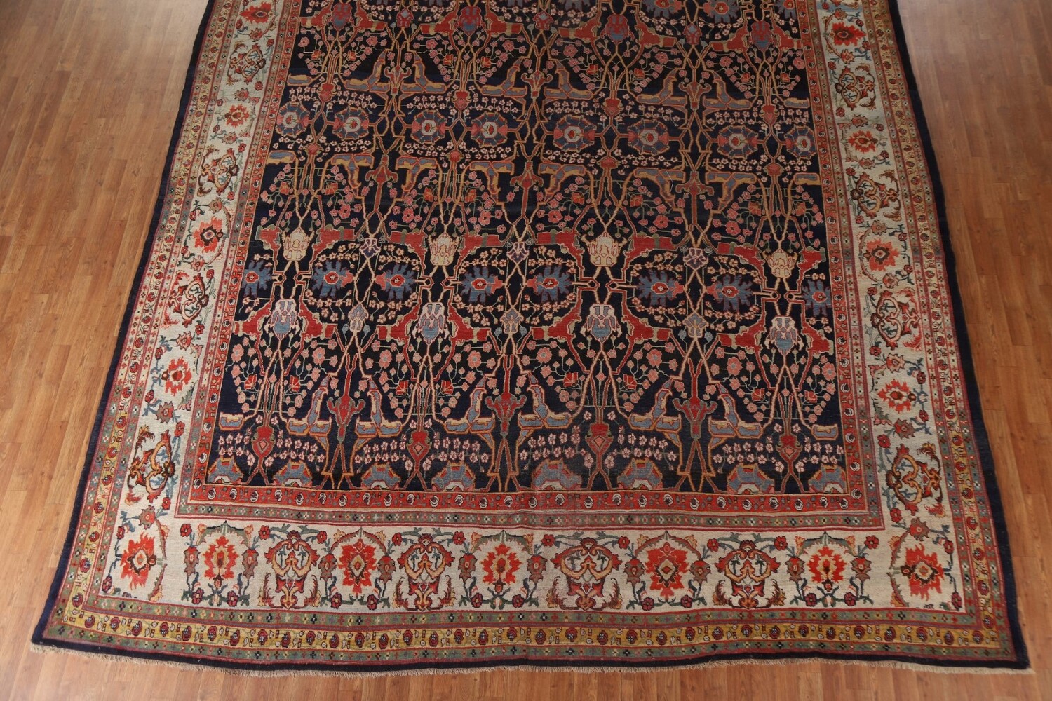 Pre-1900 Antique Vegetable Dye Bidjar Halvaei Persian Rug 12x19