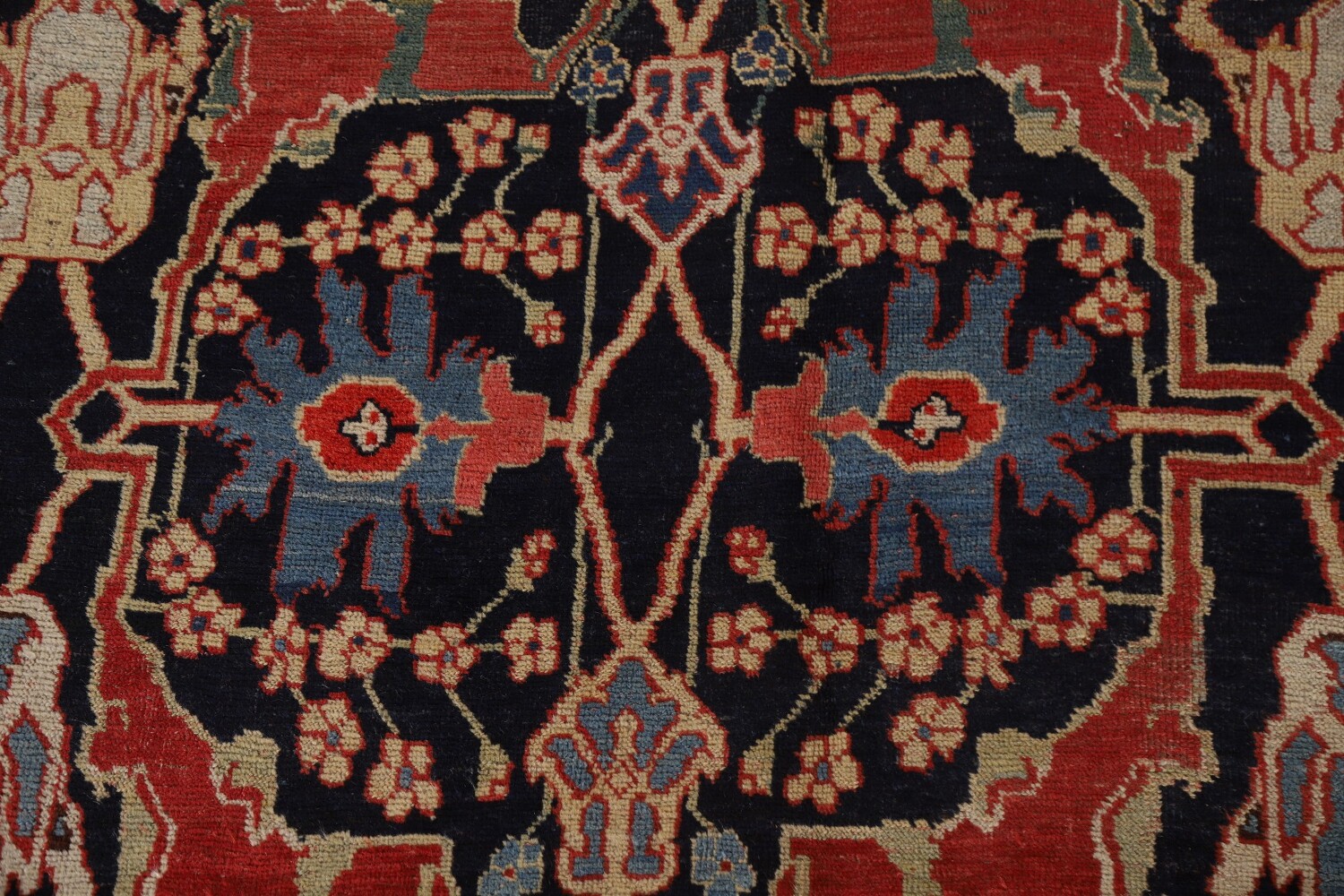 Pre-1900 Antique Vegetable Dye Bidjar Halvaei Persian Rug 12x19