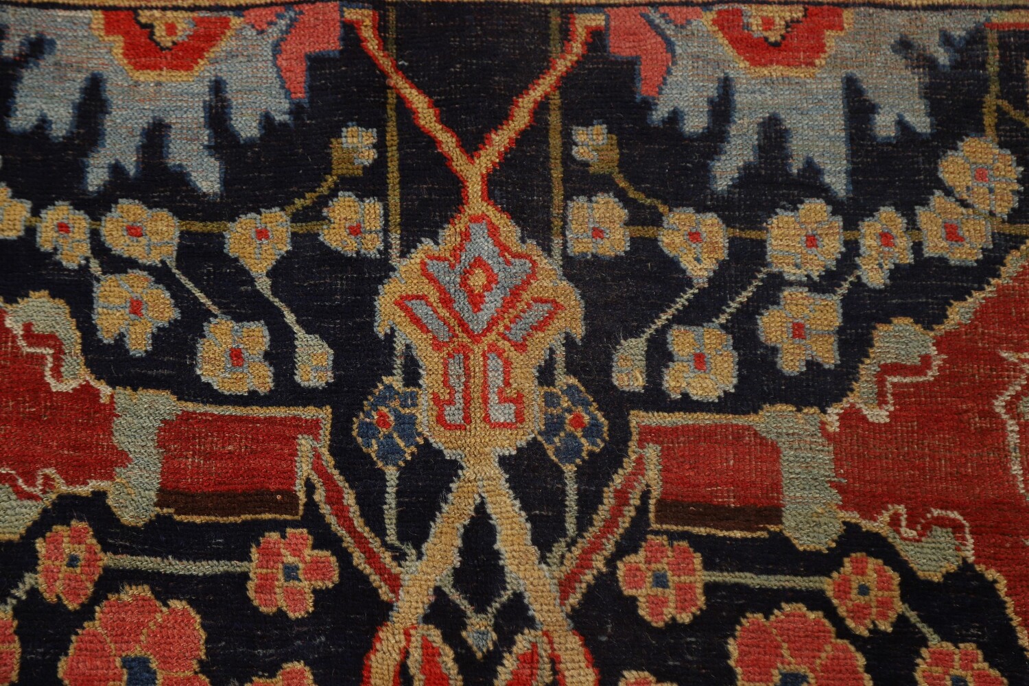 Pre-1900 Antique Vegetable Dye Bidjar Halvaei Persian Rug 12x19