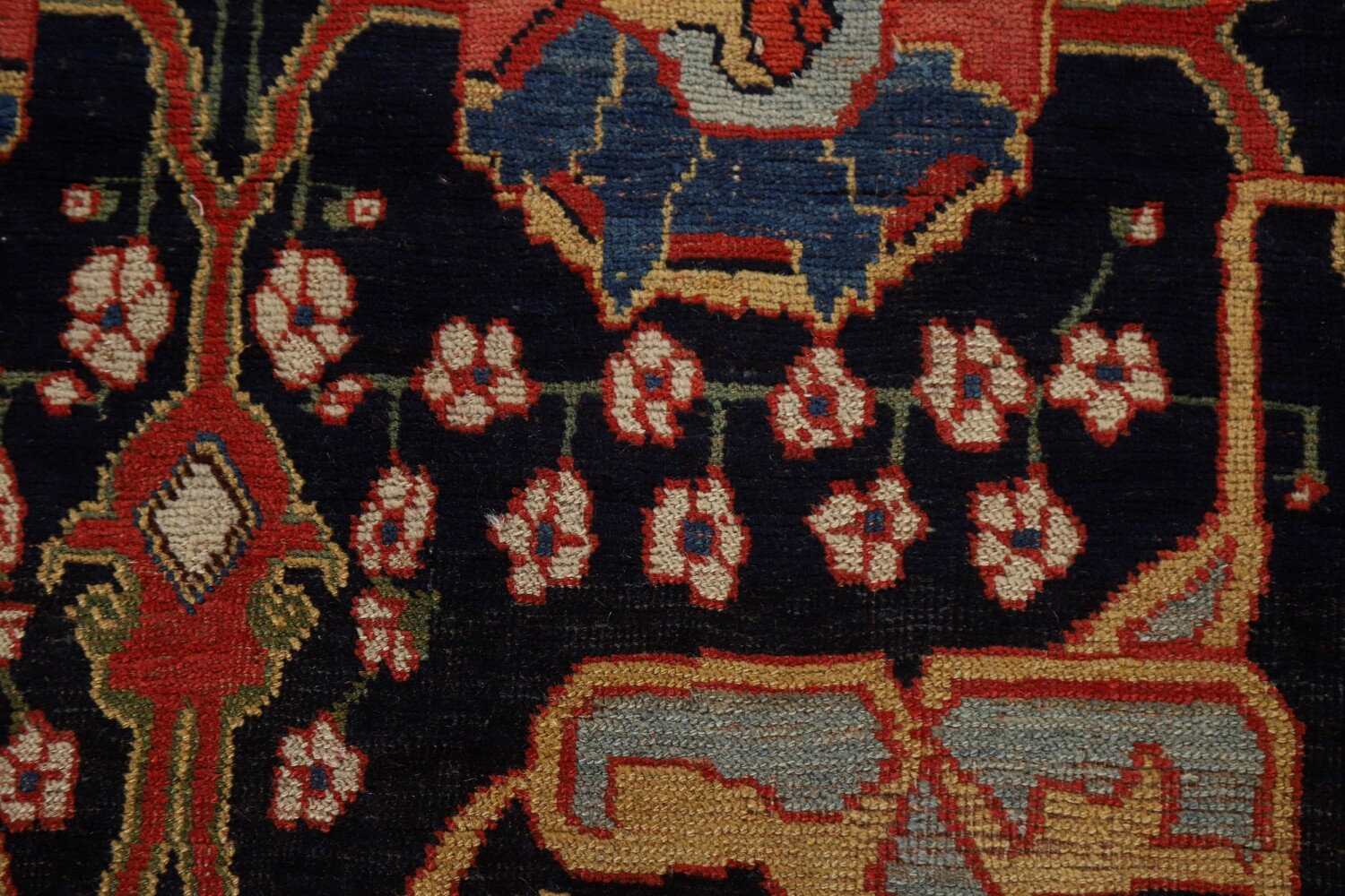 Pre-1900 Antique Vegetable Dye Bidjar Halvaei Persian Rug 12x19