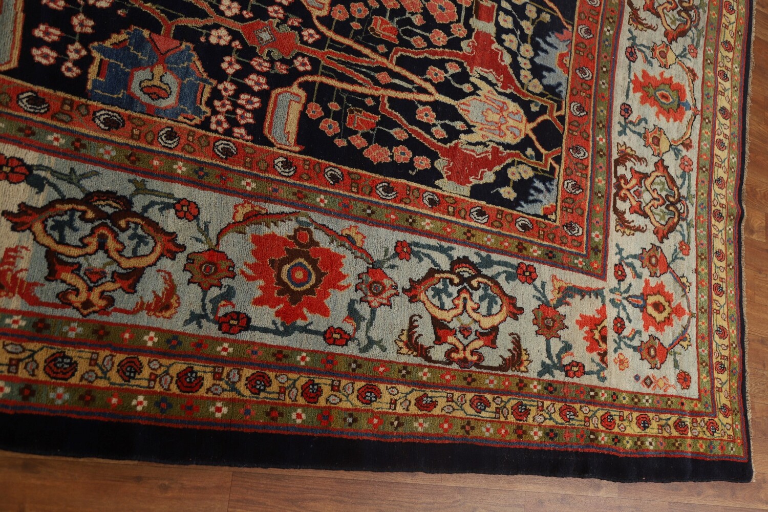 Pre-1900 Antique Vegetable Dye Bidjar Halvaei Persian Rug 12x19