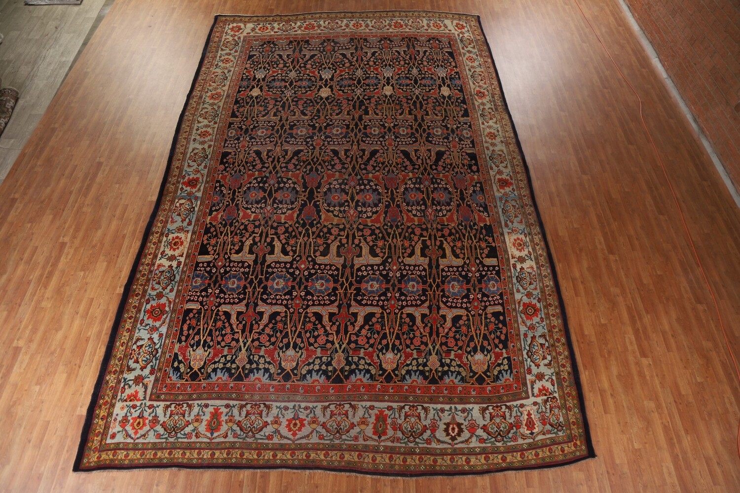 Pre-1900 Antique Vegetable Dye Bidjar Halvaei Persian Rug 12x19