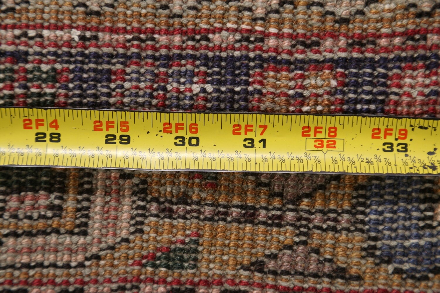 Antique Vegetable Dye Heriz Persian Runner Rug 3x9
