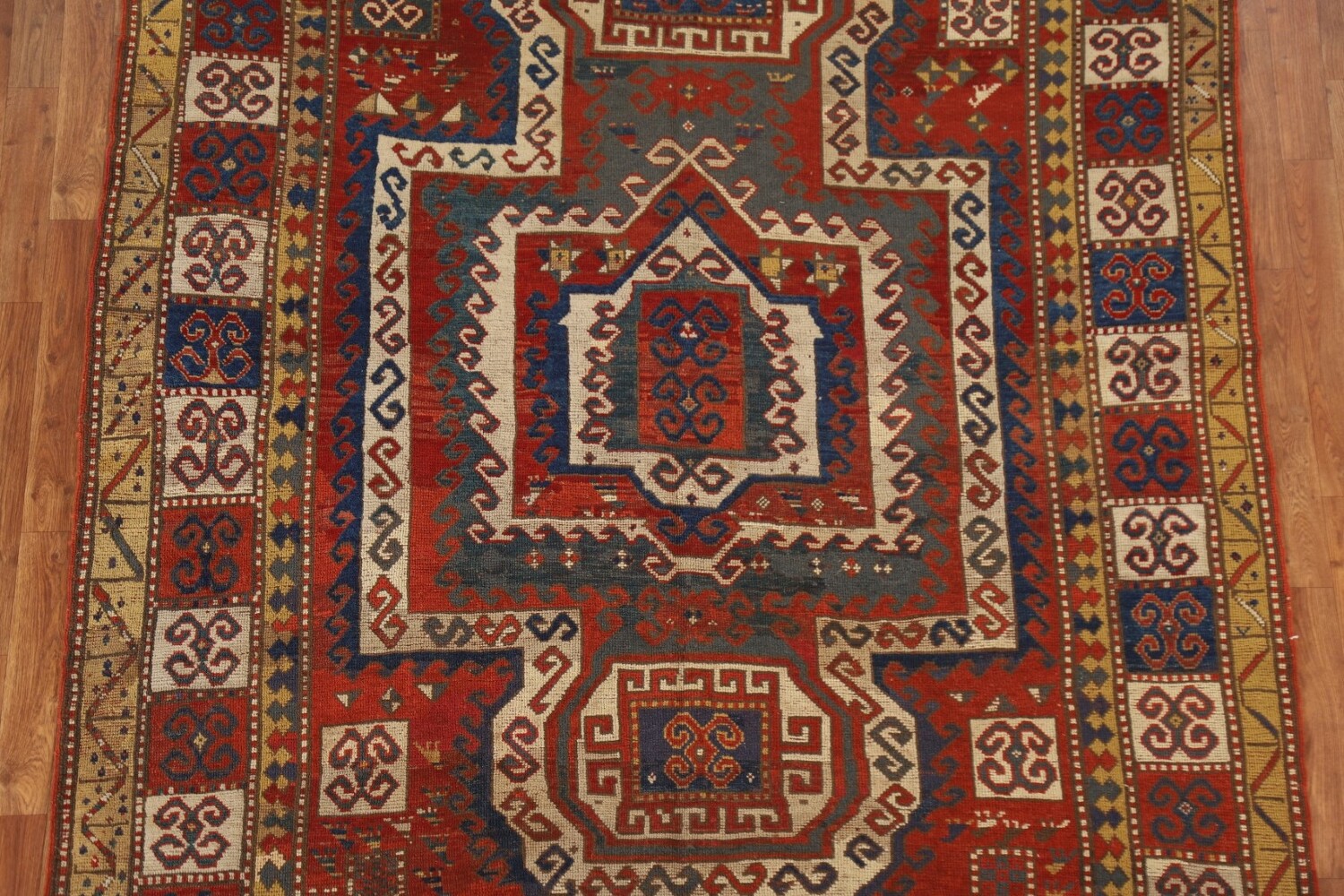 Pre-1900 Antique Vegetable Dye Kazak Persian Area Rug 6x9