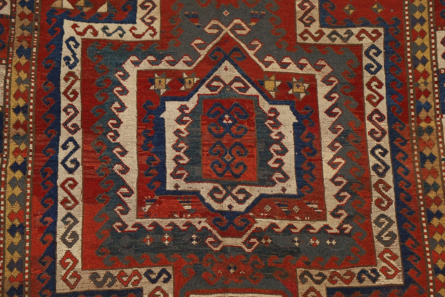 Pre-1900 Antique Vegetable Dye Kazak Persian Area Rug 6x9