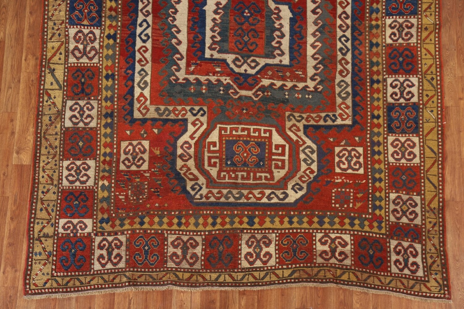 Pre-1900 Antique Vegetable Dye Kazak Persian Area Rug 6x9