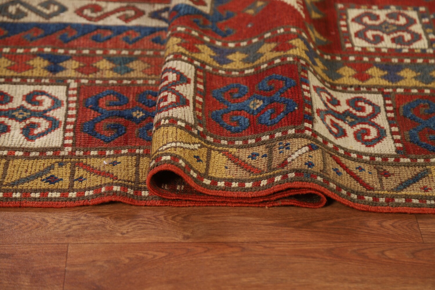 Pre-1900 Antique Vegetable Dye Kazak Persian Area Rug 6x9