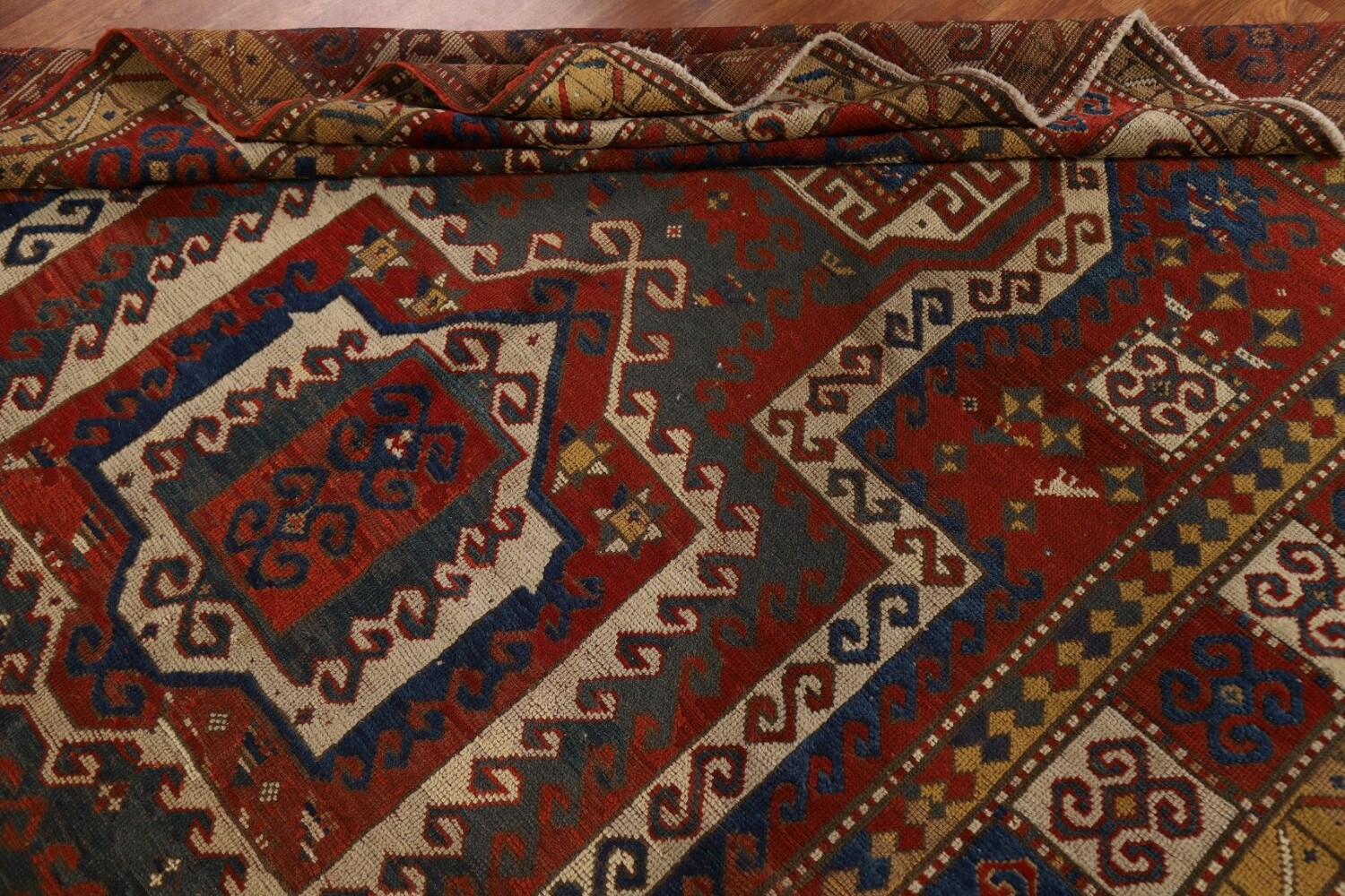 Pre-1900 Antique Vegetable Dye Kazak Persian Area Rug 6x9