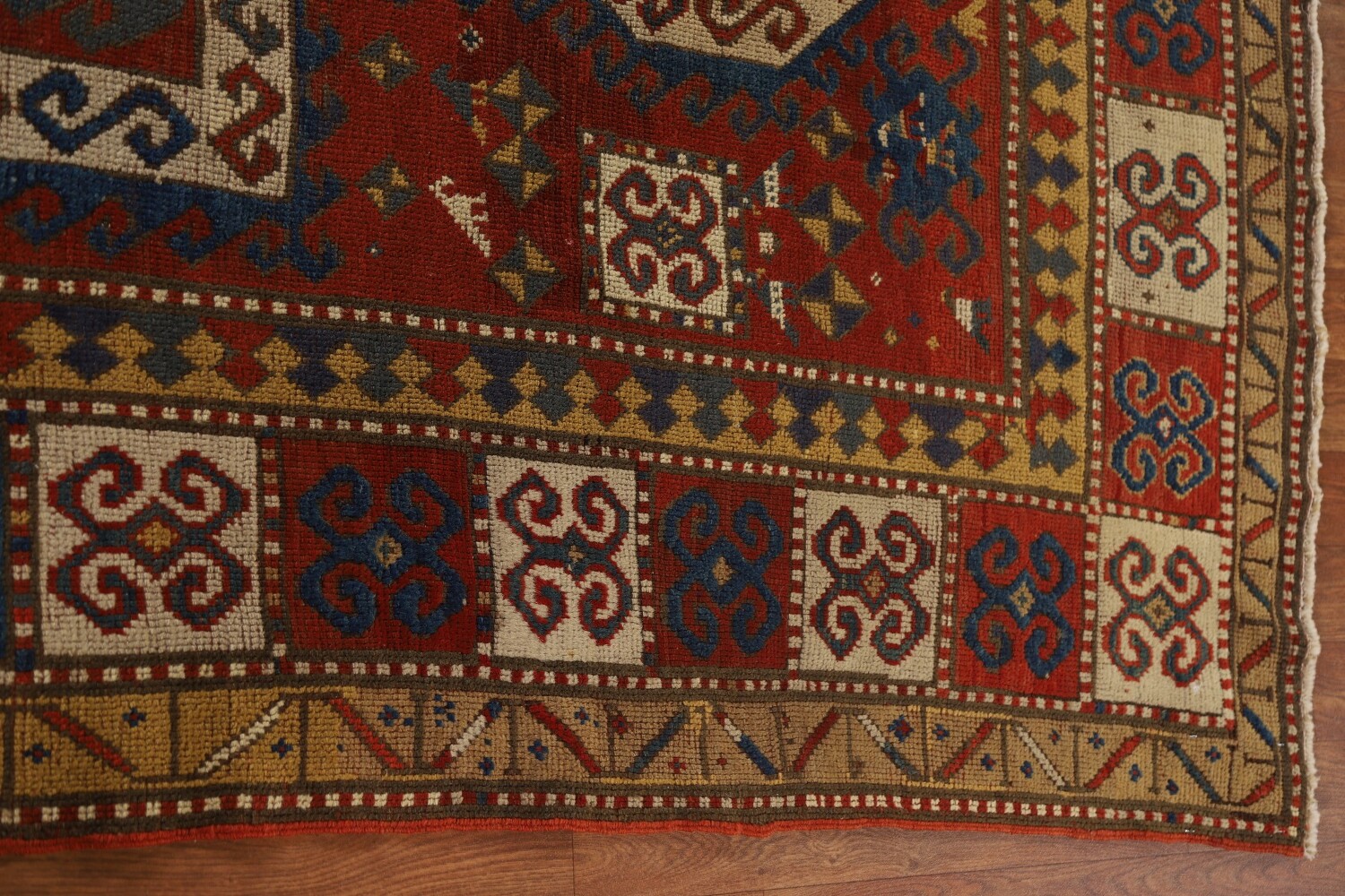 Pre-1900 Antique Vegetable Dye Kazak Persian Area Rug 6x9