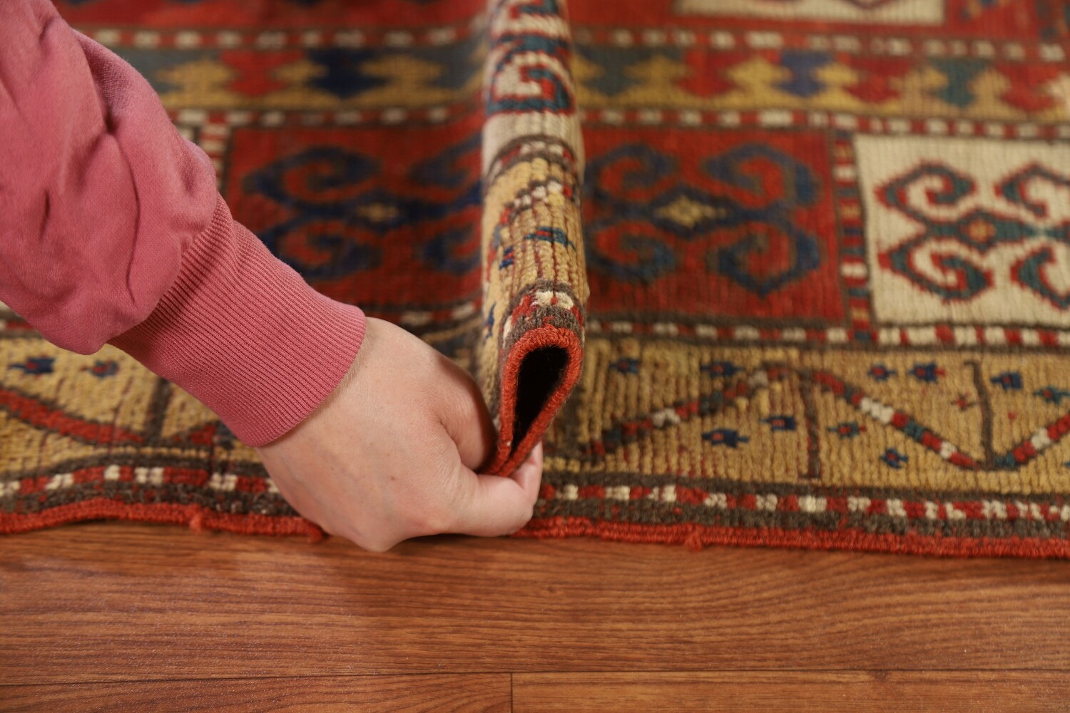 Pre-1900 Antique Vegetable Dye Kazak Persian Area Rug 6x9