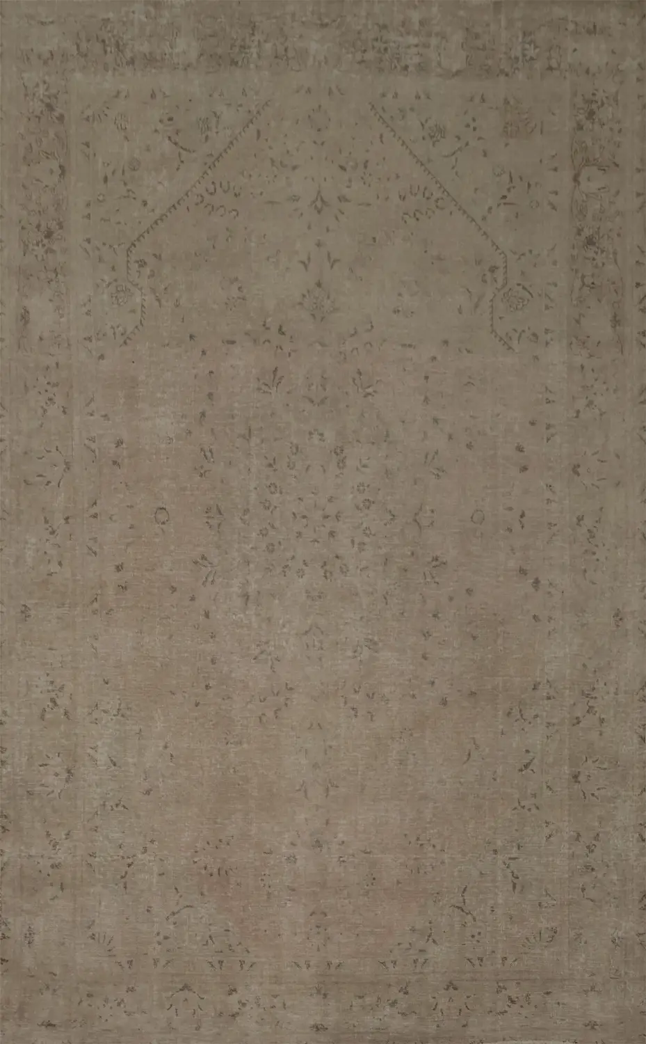 Subtle Beige Pale Pink Vintage Persian Rug 7x10