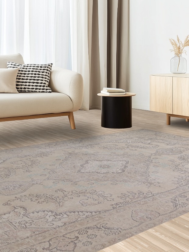 Distressed Tabriz Persian Area Rug 6x9