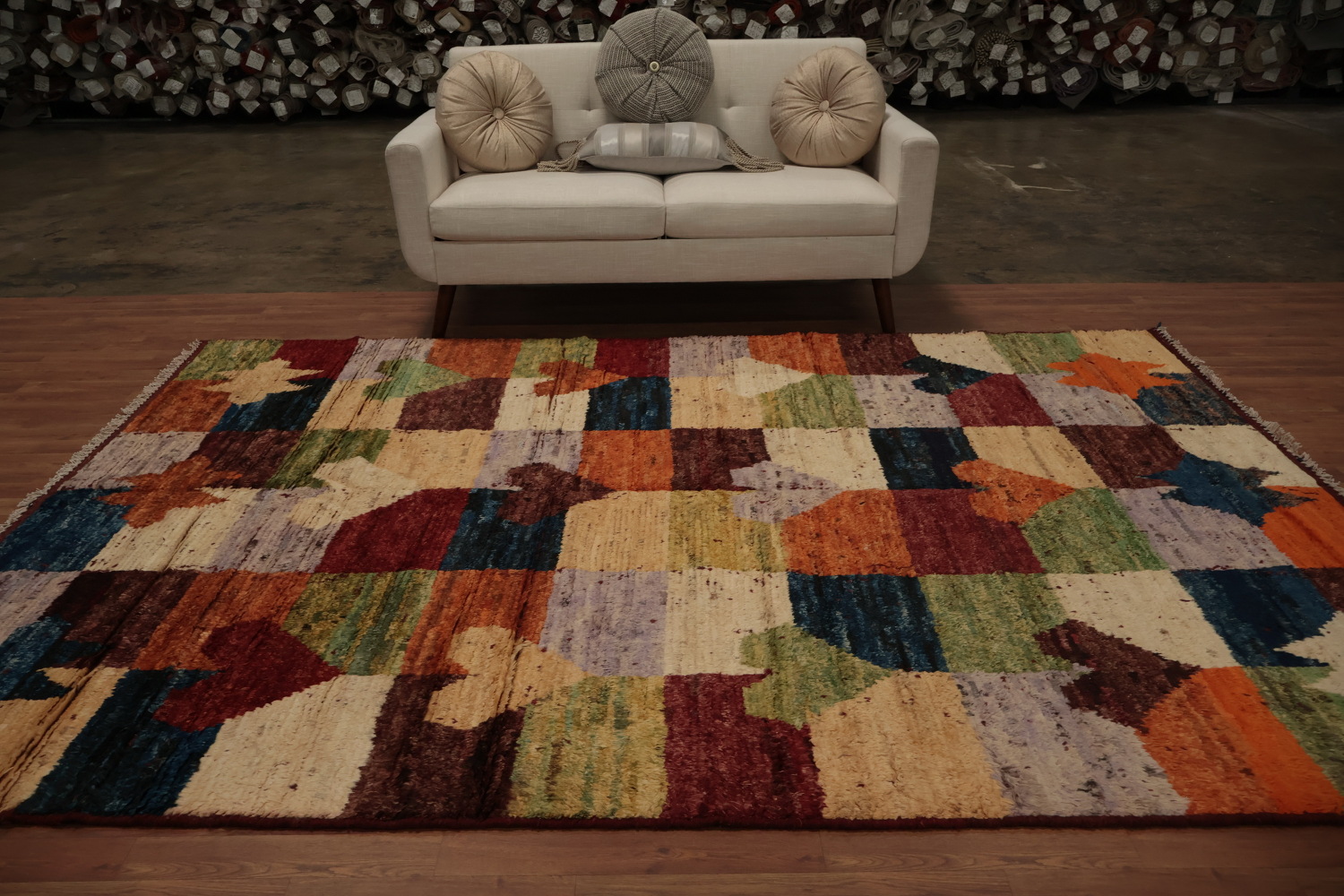 Artistic Moroccan Area Rug 7x10 with Dynamic Colors and Distinct Pattern