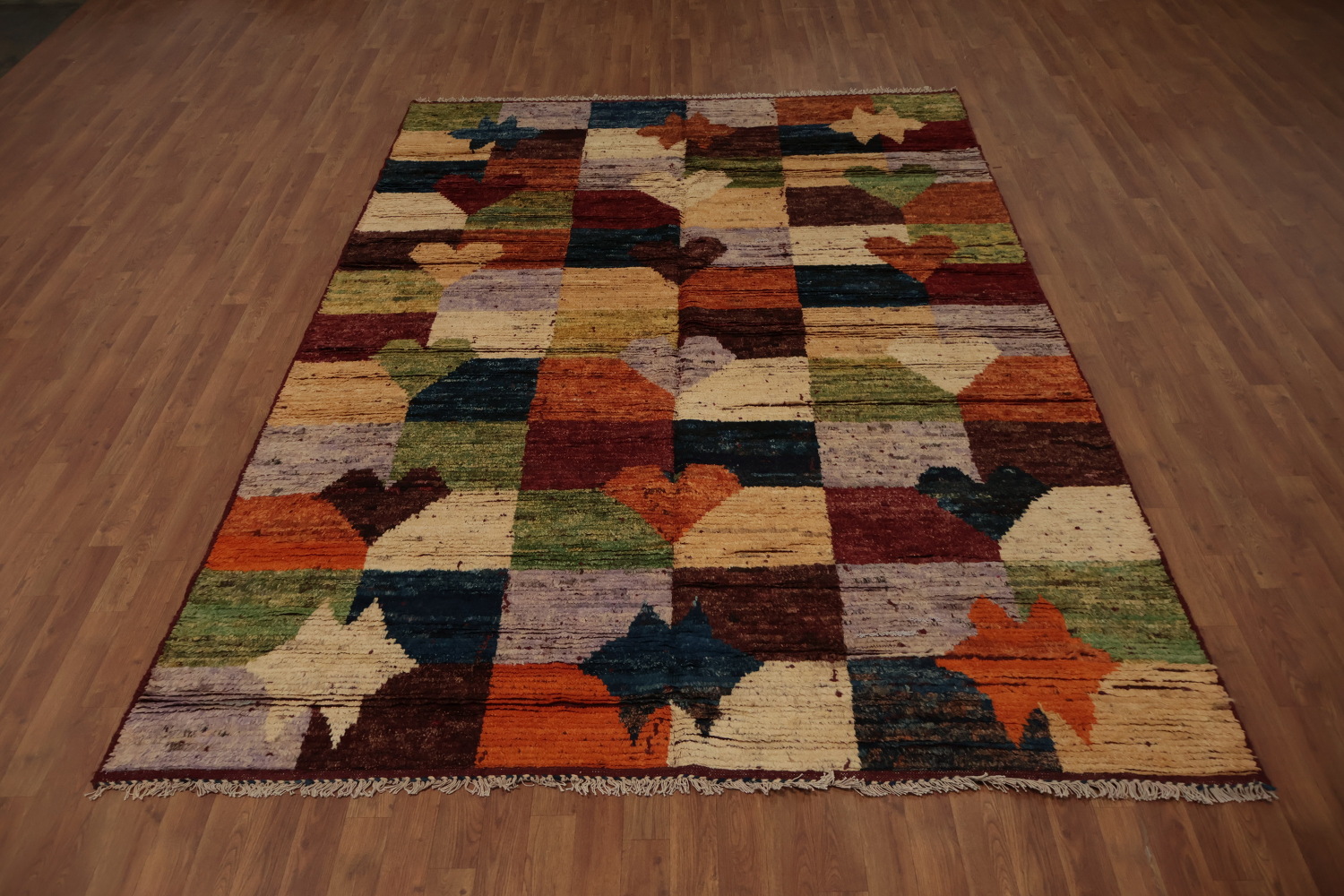 Artistic Moroccan Area Rug 7x10 with Dynamic Colors and Distinct Pattern