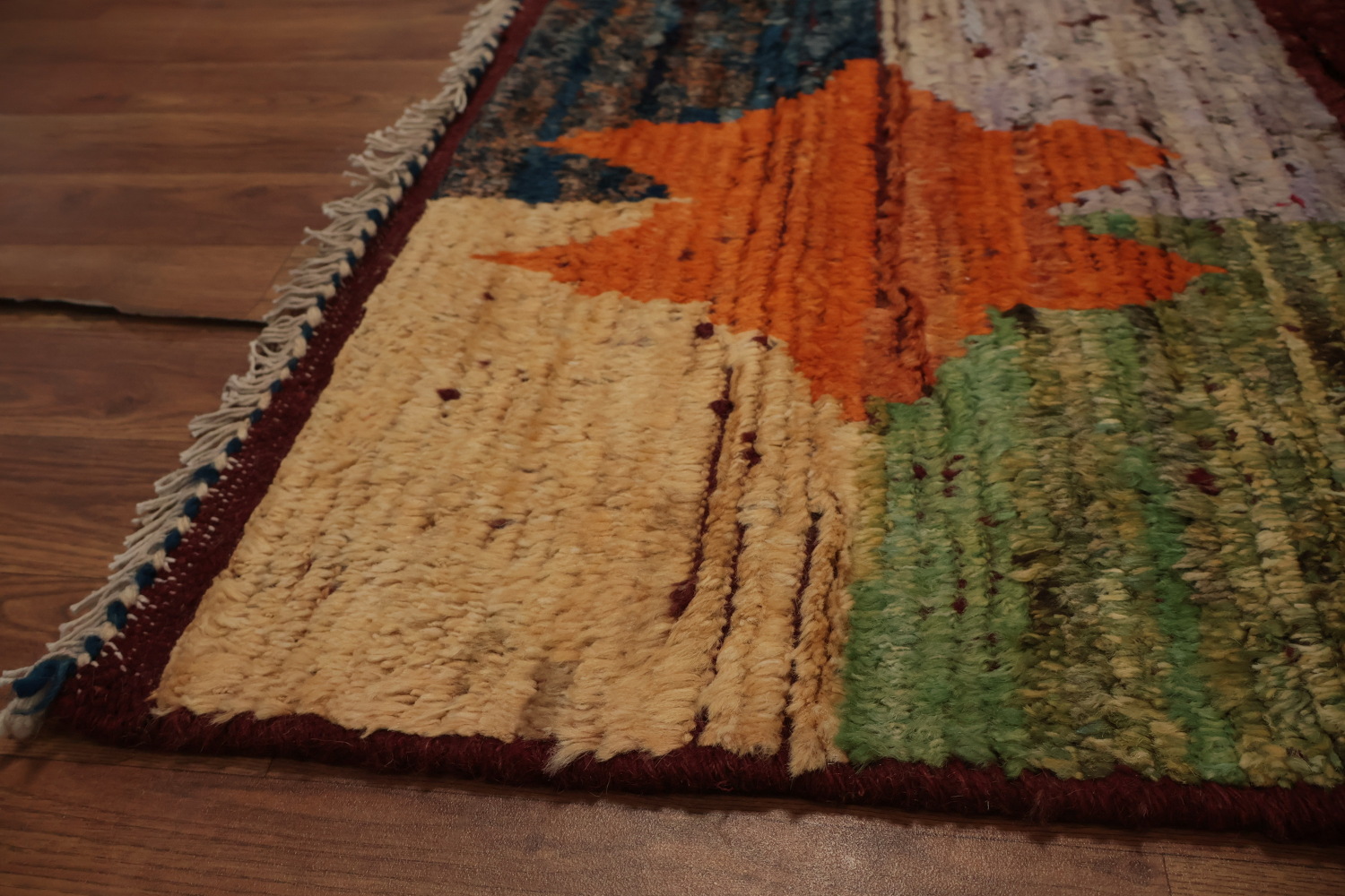 Artistic Moroccan Area Rug 7x10 with Dynamic Colors and Distinct Pattern
