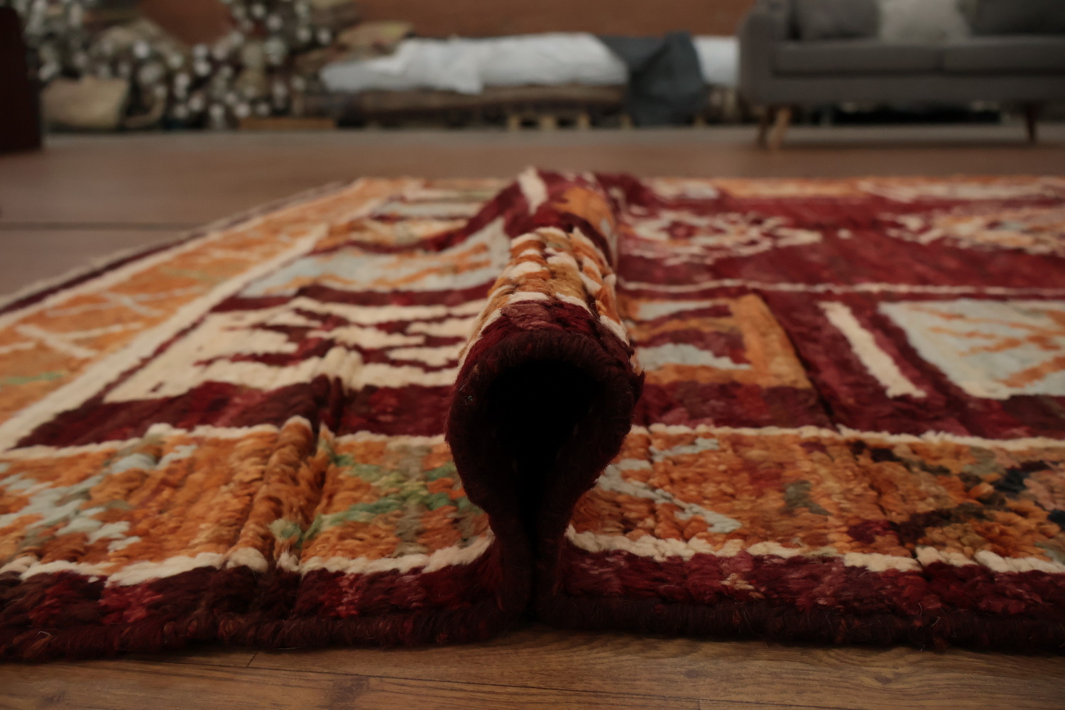 Elegant Moroccan Area Rug 7x10 with Geometric Bohemian Patterns