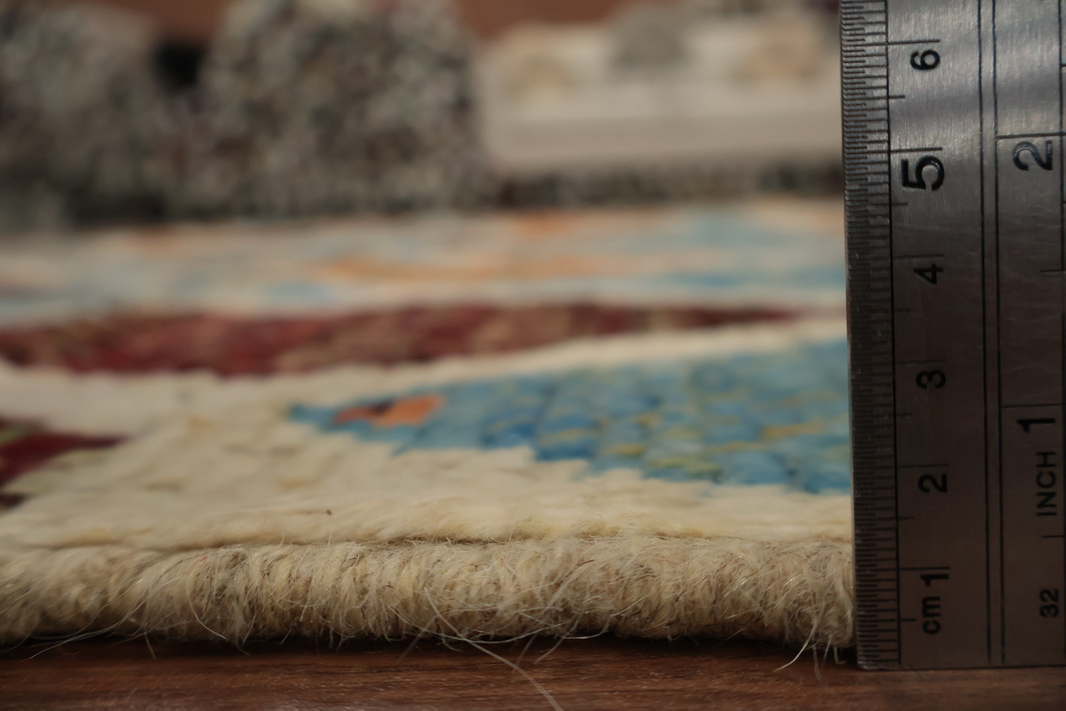 Rustic Diamond Moroccan Area Rug 7x10 in Earthy and Sky Hues