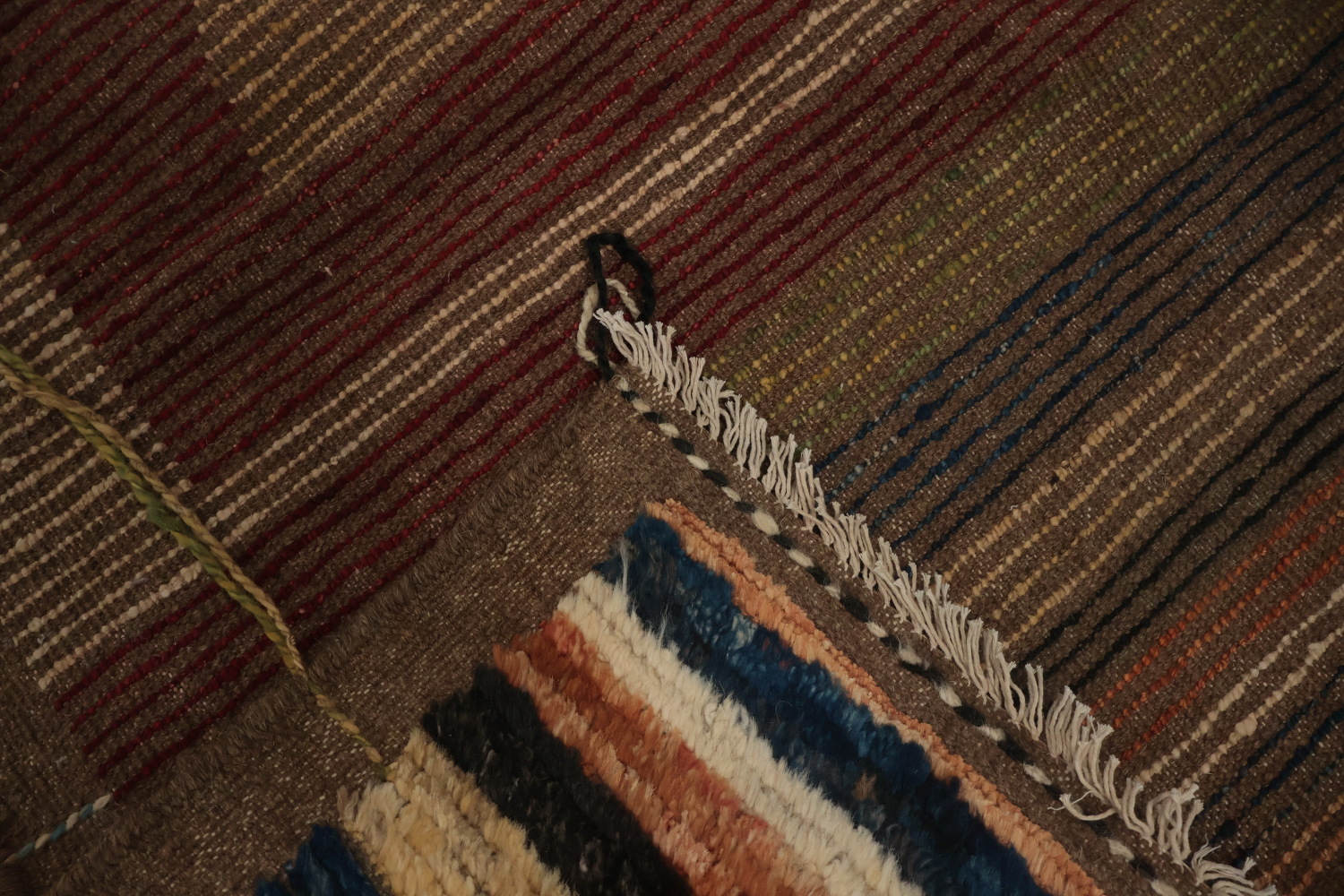 Artistic Moroccan Large Area Rug 9x12 with Unique Block Patterns