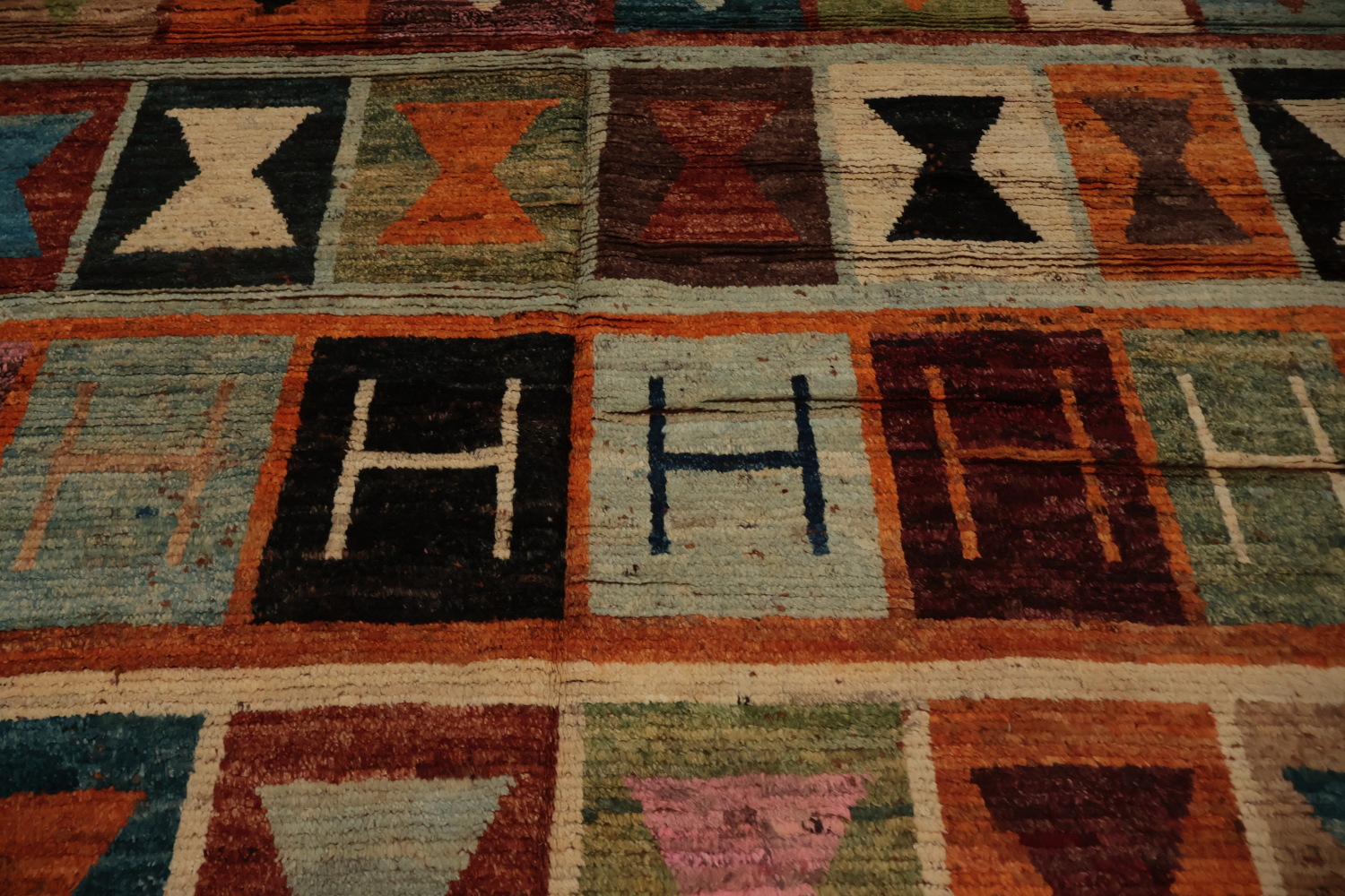 Multicolored Moroccan Area Rug 8x10 with Vibrant Geometric Design