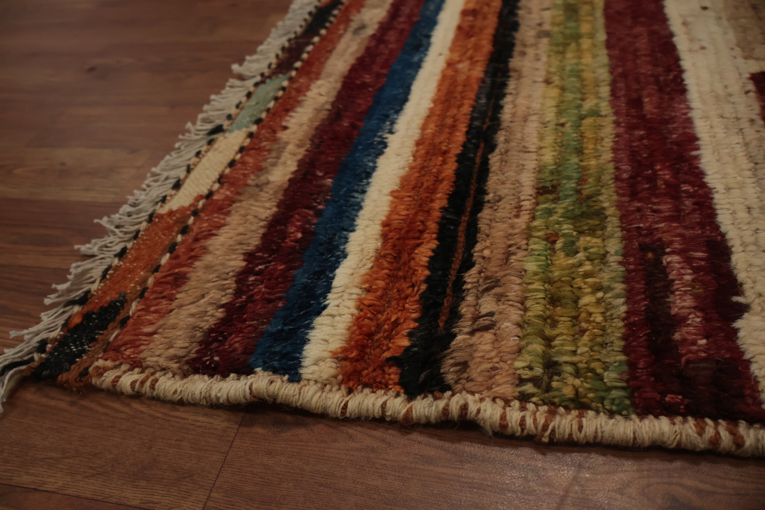 Multicolored Moroccan Area Rug 8x10 with Vibrant Geometric Design