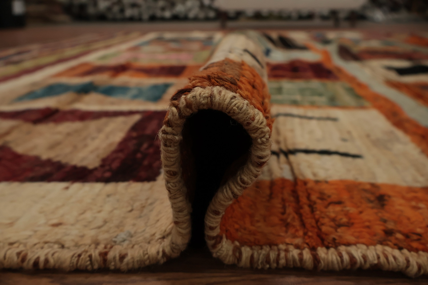 Multicolored Moroccan Area Rug 8x10 with Vibrant Geometric Design