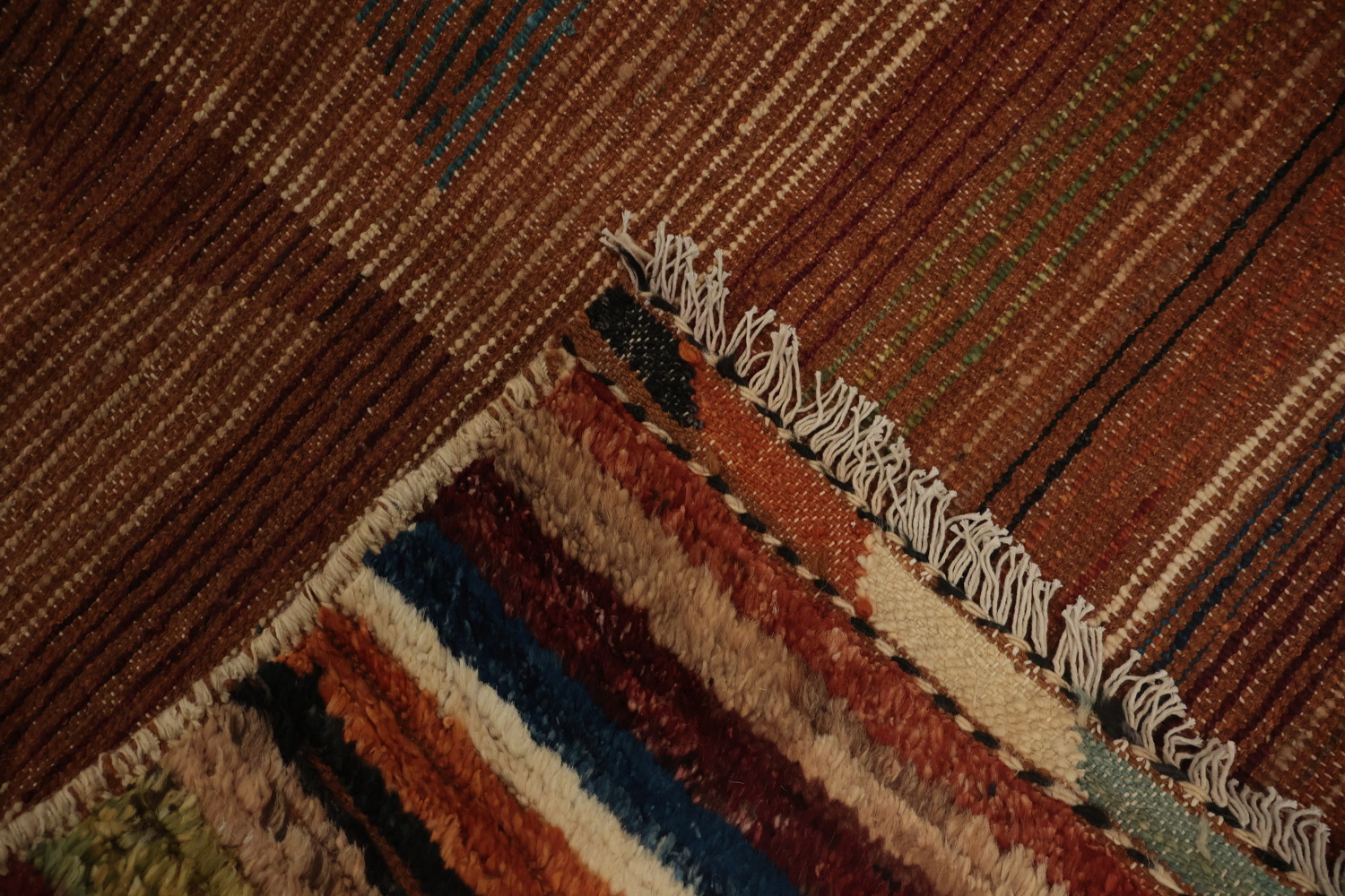 Multicolored Moroccan Area Rug 8x10 with Vibrant Geometric Design