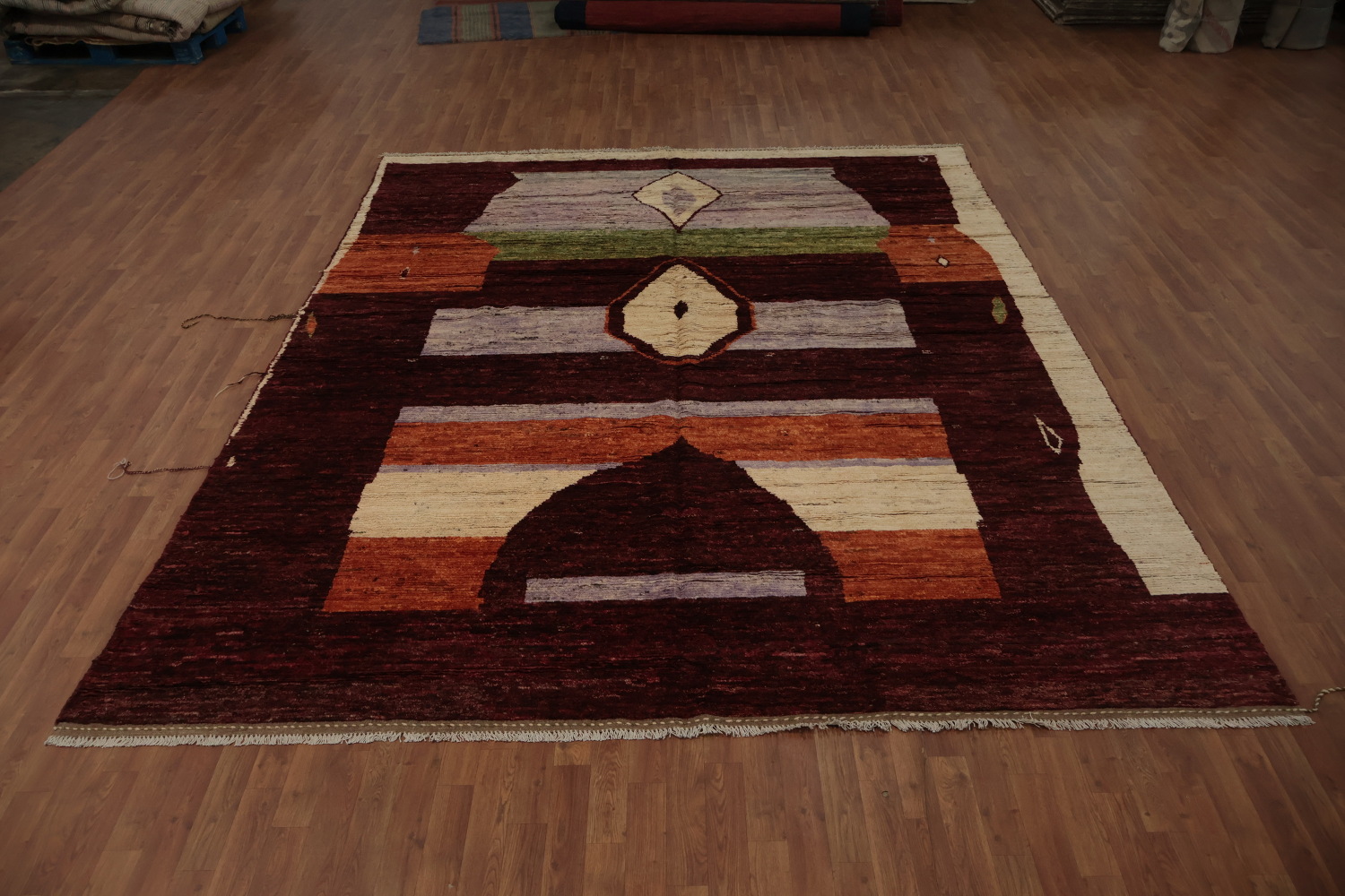 Artisanal Moroccan Area Rug 9x12 with Earth Tone and Geometric Patterns