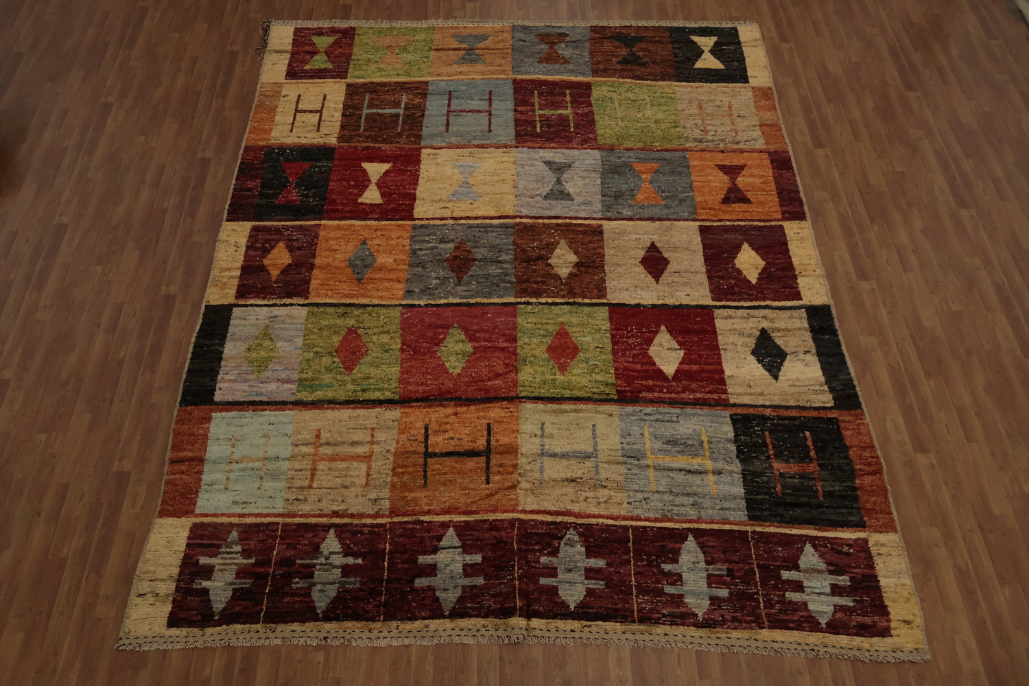 Vibrant Geometric Handmade Moroccan Large Area Rug 10x13