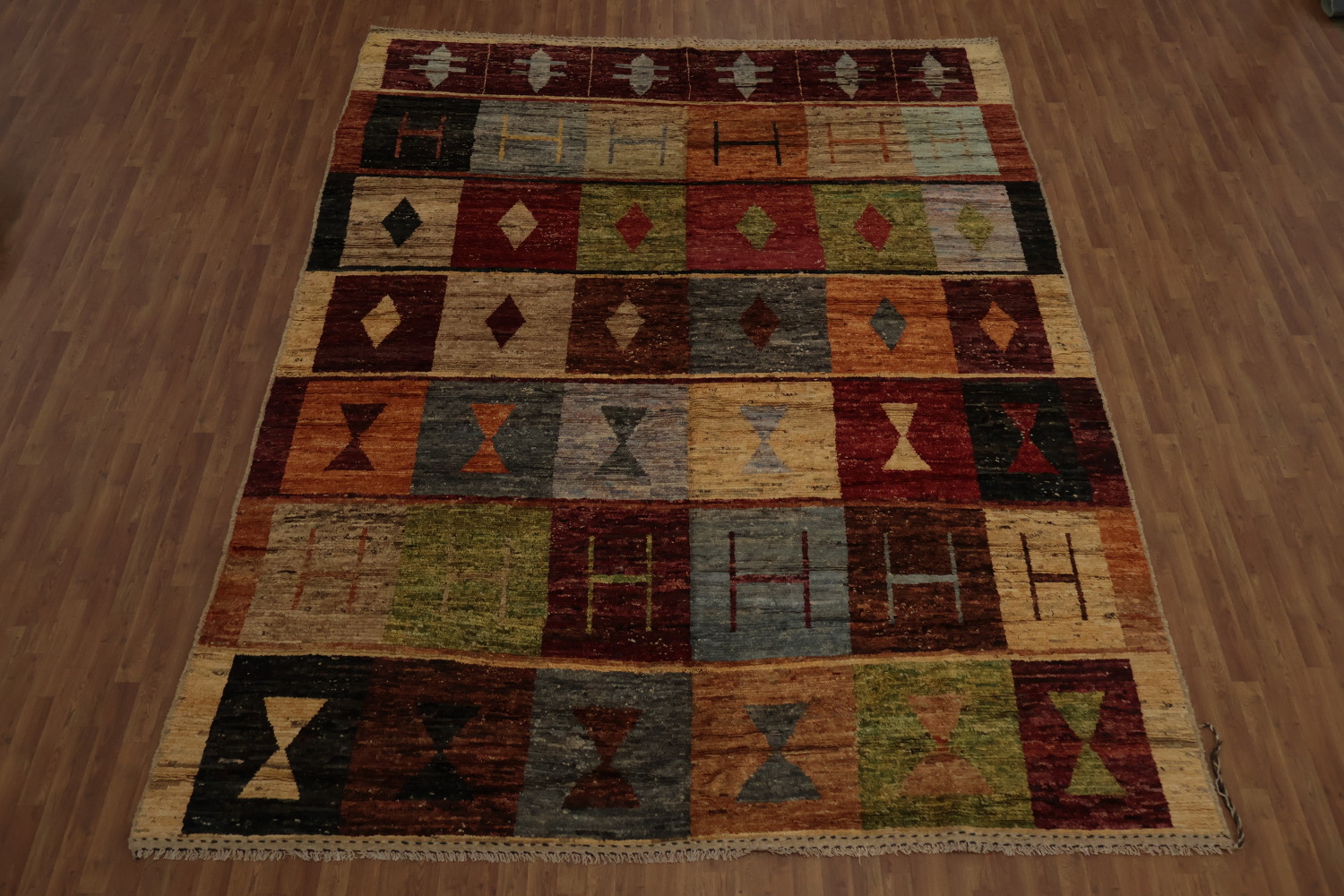 Vibrant Geometric Handmade Moroccan Large Area Rug 10x13