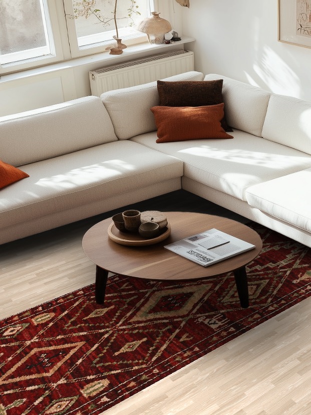 Red Tribal Moroccan Wool Runner Rug 3x13