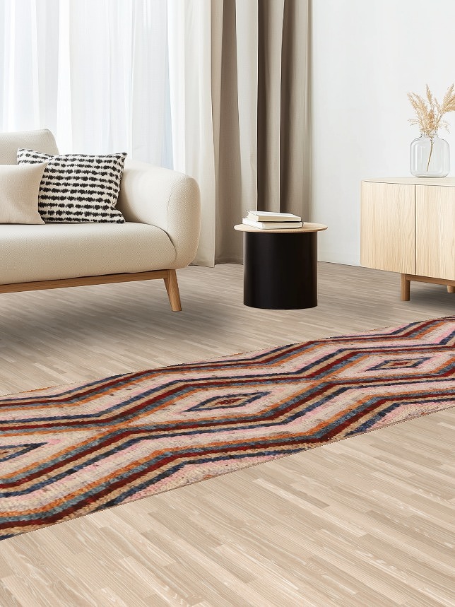 Hand-Knotted Wool Moroccan Runner Rug 3x13