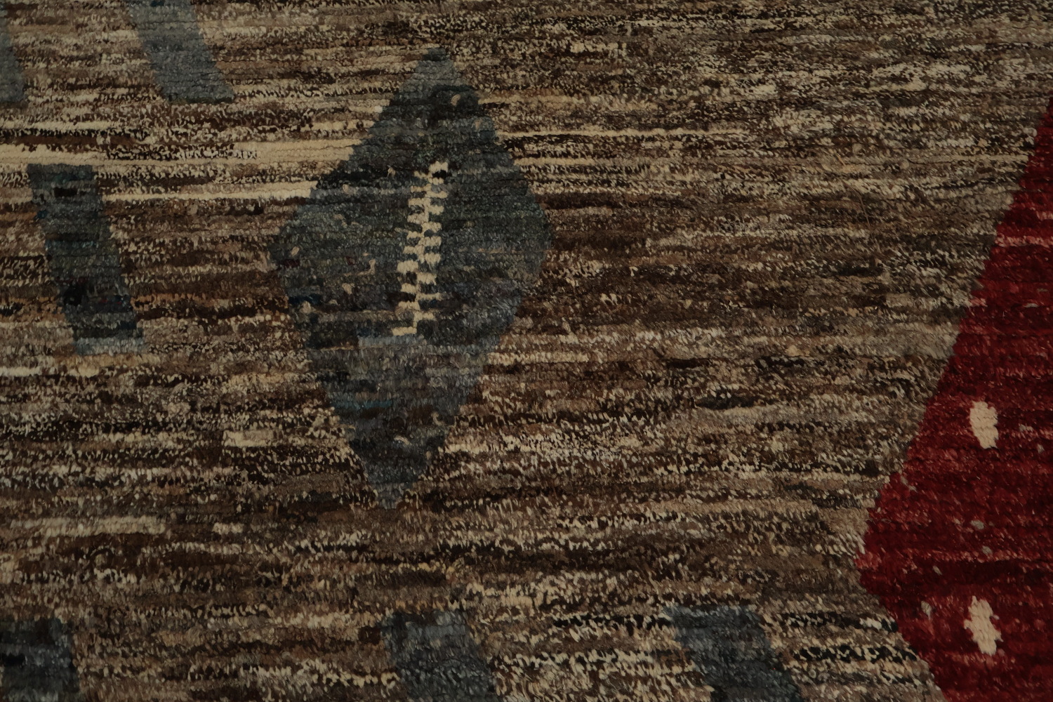 Contemporary Moroccan Large Rug 10x14 with Abstract Diamond Shapes