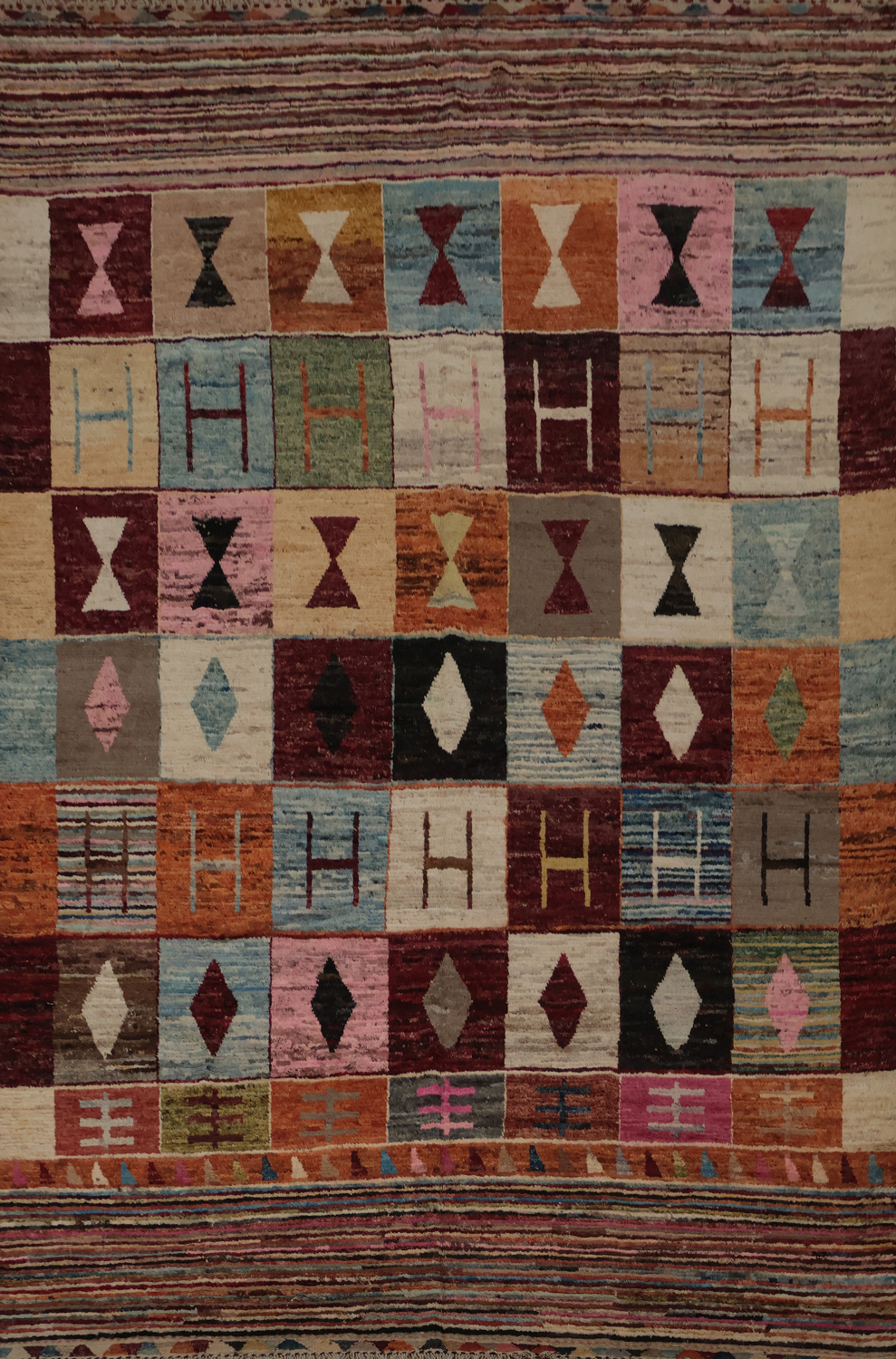Multi-Colored Wool Moroccan Large Rug 10x14