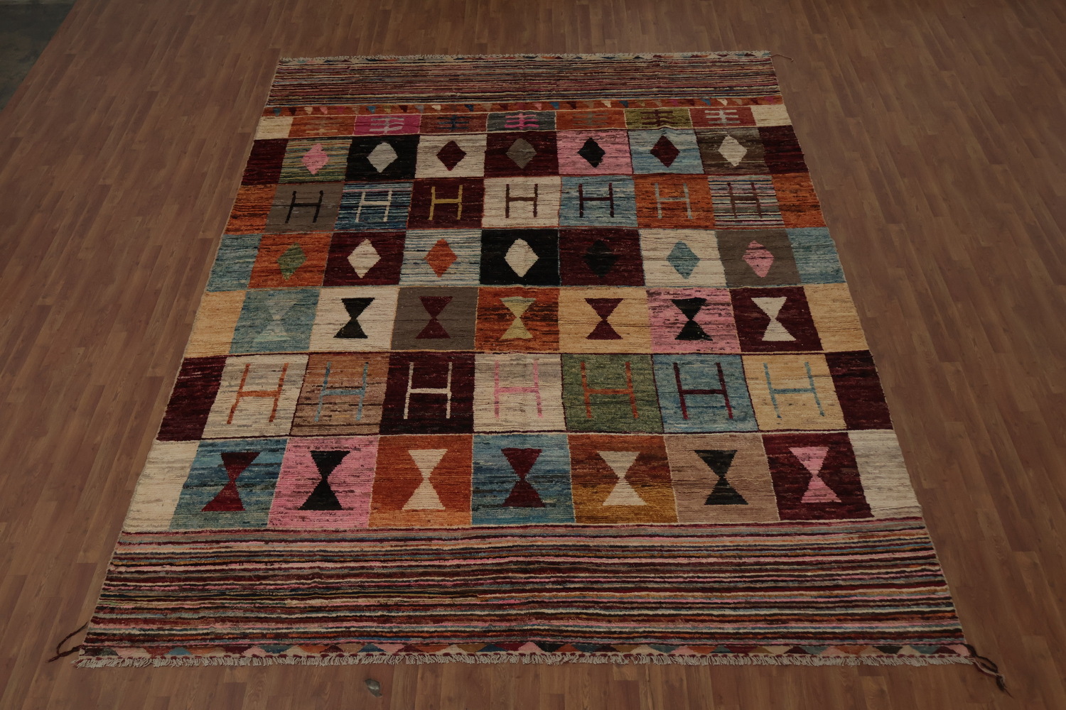 Multi-Colored Wool Moroccan Large Rug 10x14