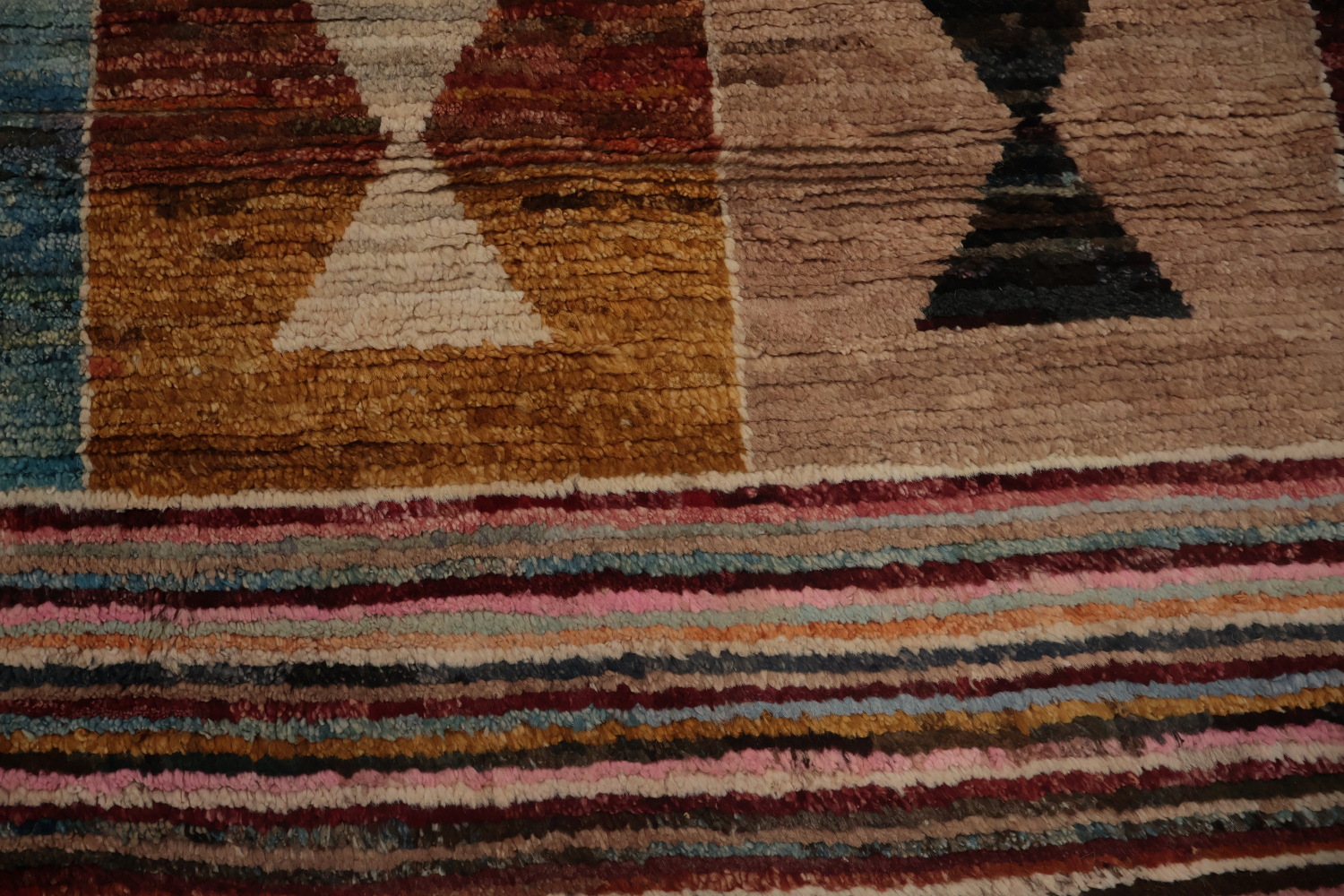 Multi-Colored Wool Moroccan Large Rug 10x14