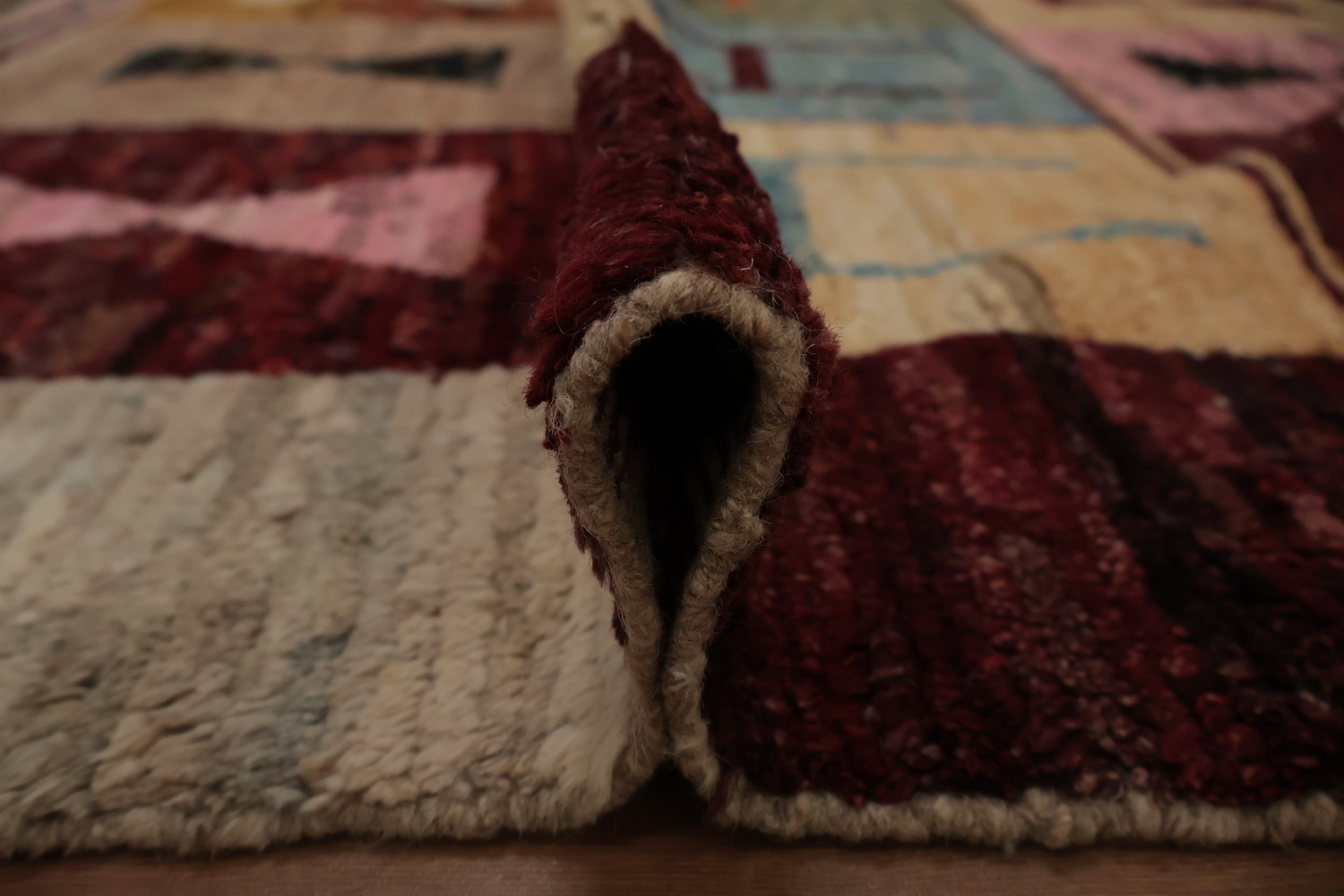 Multi-Colored Wool Moroccan Large Rug 10x14