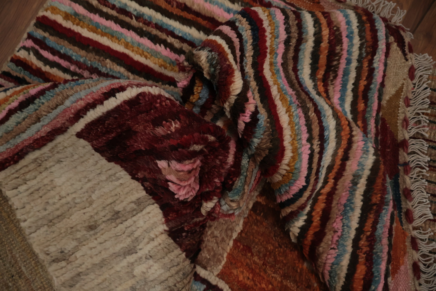 Multi-Colored Wool Moroccan Large Rug 10x14