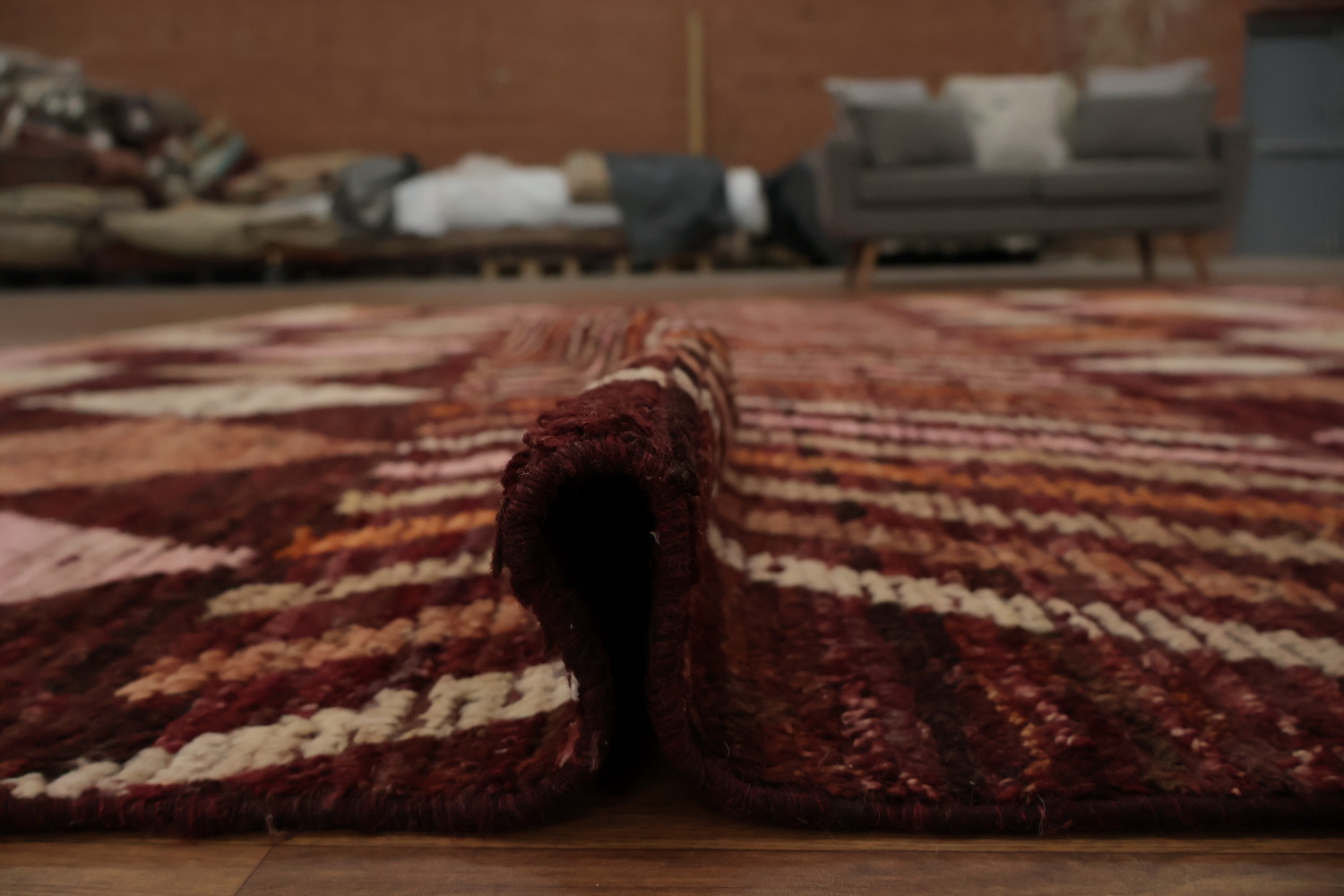 Earthy Tones Meet Modern Wool Moroccan Large Area Rug 10x14